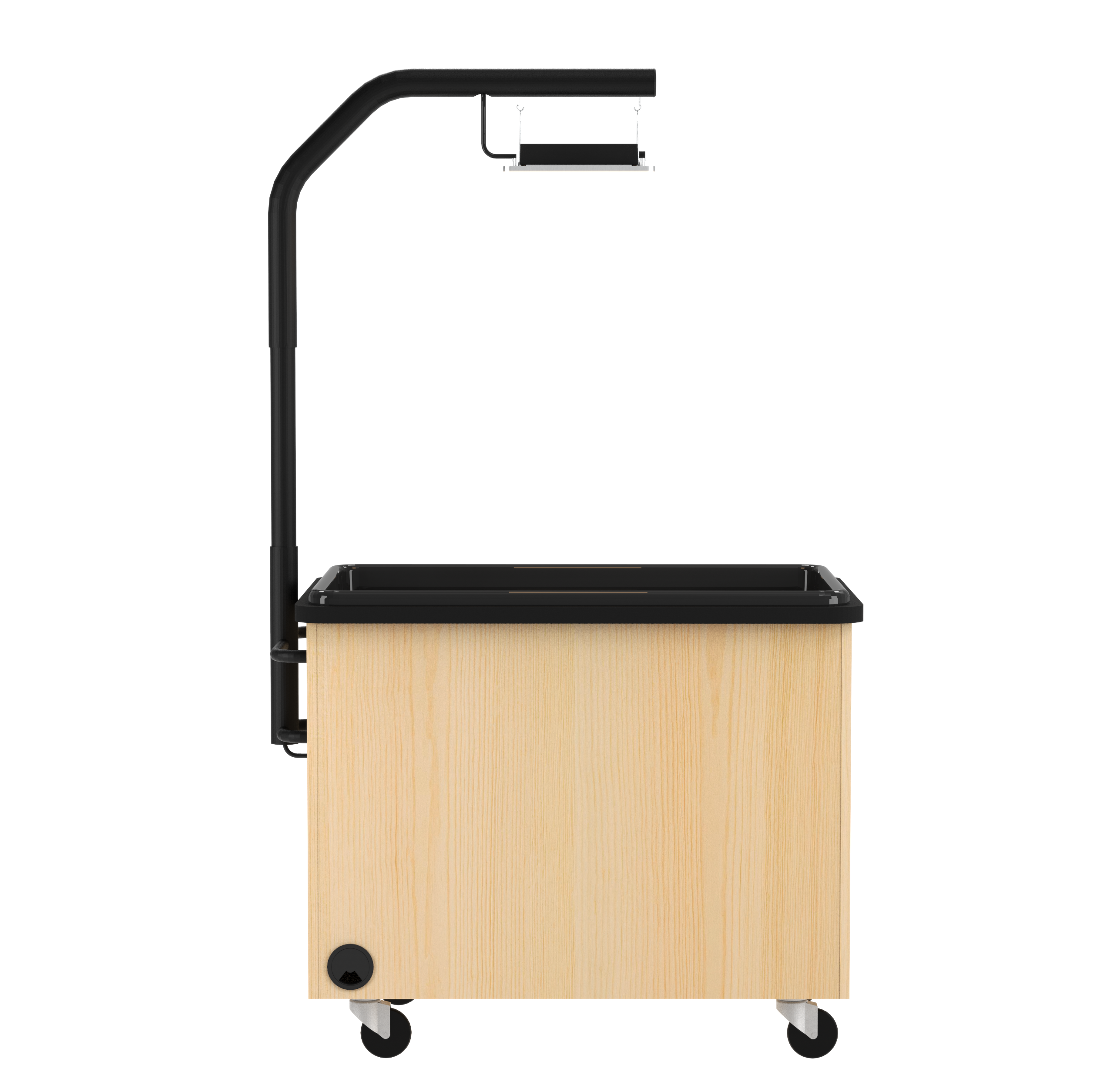 Hydroponics Growing Center, Light Hardwood, Black Metal