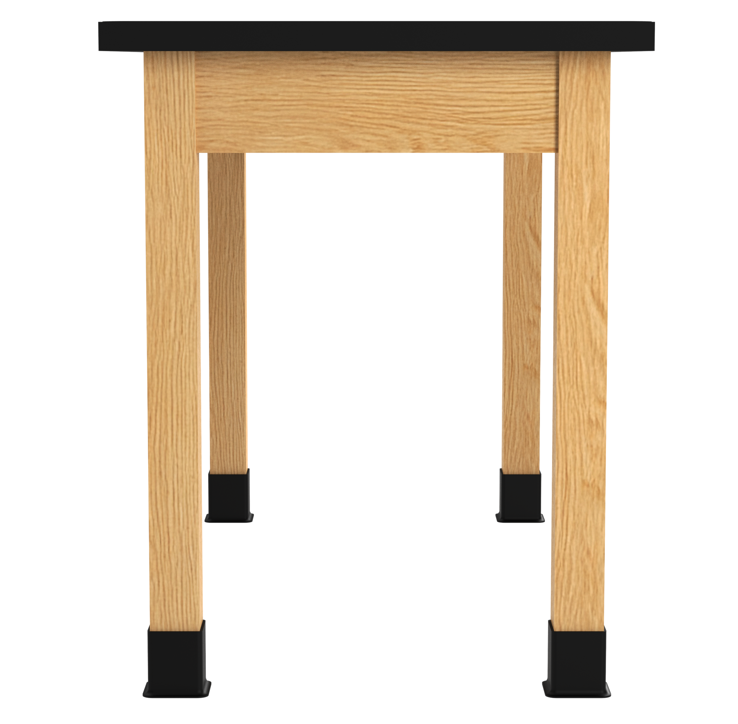 PerpetuLab Wooden Leg Tables with Plain Apron  - Red Oak, ChemGuard w/3mm Edge, 48"W x 24"D x 30-1/4"H