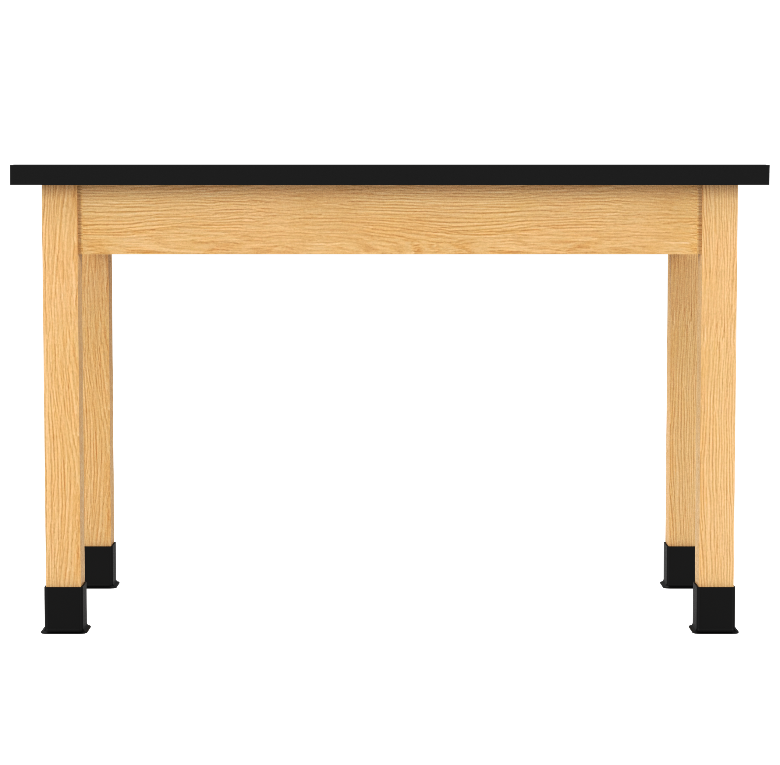 PerpetuLab Wooden Leg Tables with Plain Apron  - Red Oak, ChemGuard w/3mm Edge, 48"W x 24"D x 30-1/4"H