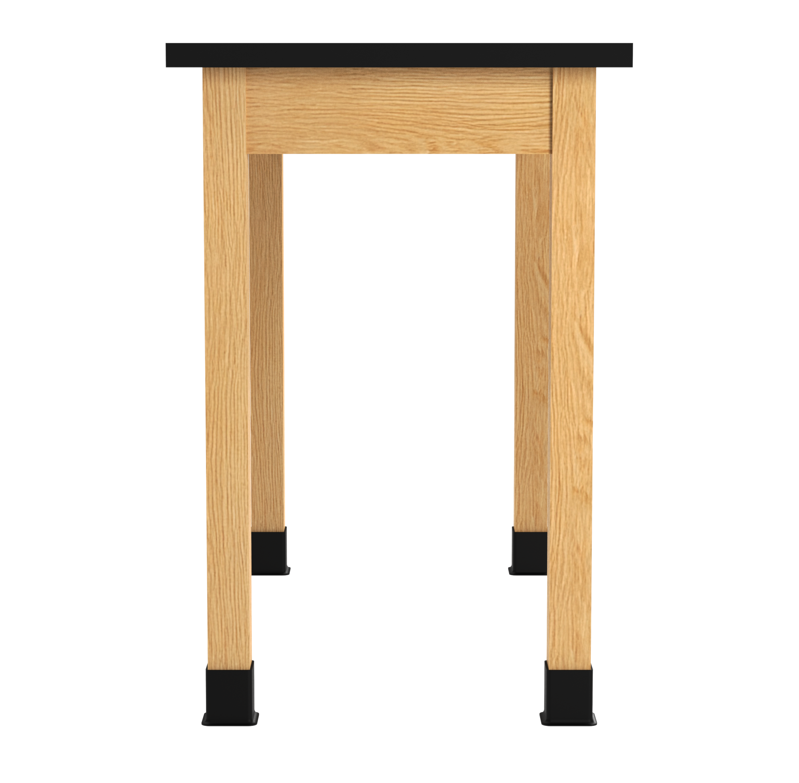 PerpetuLab Wooden Leg Tables with Plain Apron  - Red Oak, ChemGuard w/3mm Edge, 48"W x 24"D x 36-1/4"H