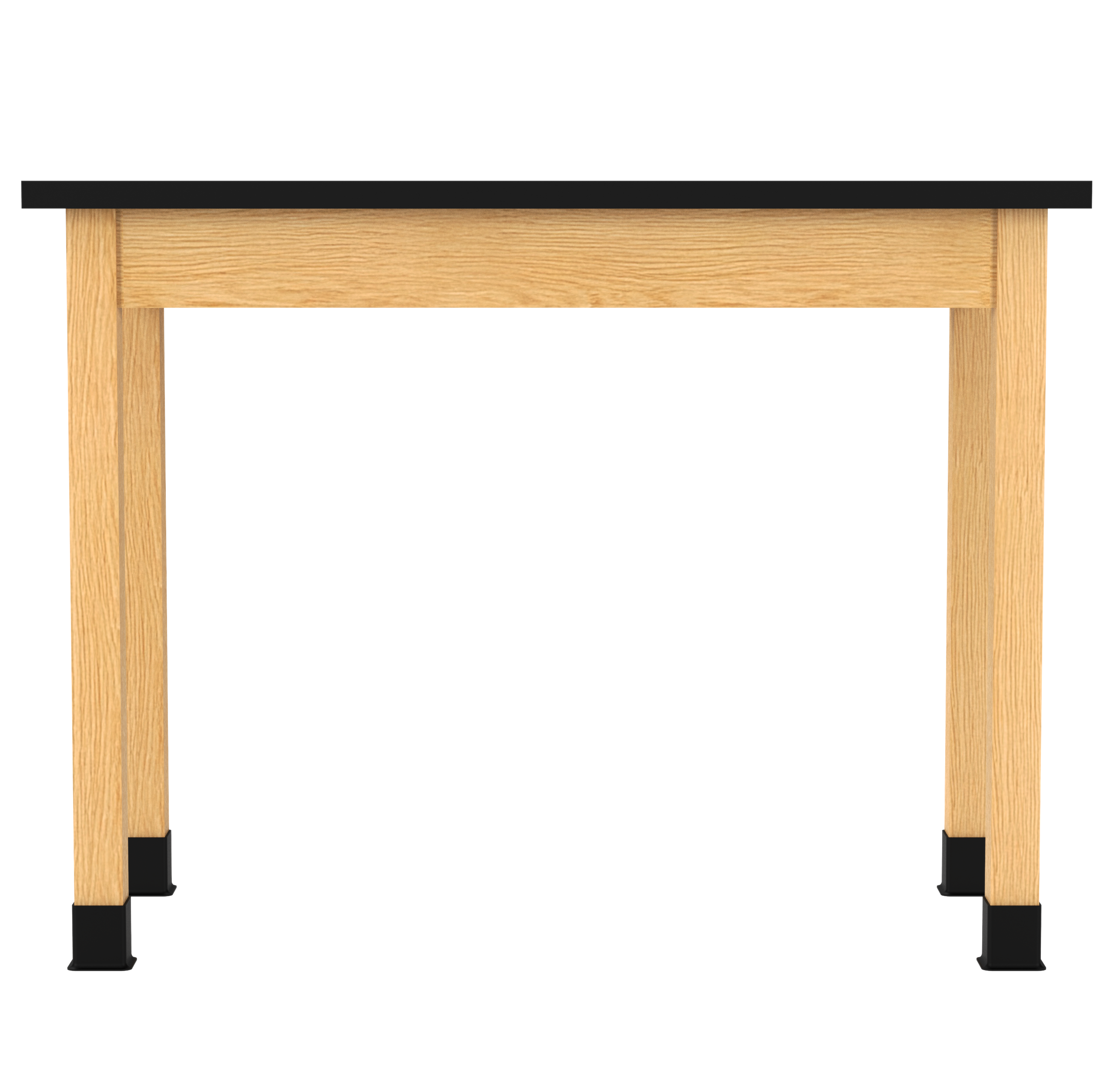 PerpetuLab Wooden Leg Tables with Plain Apron  - Red Oak, ChemGuard w/3mm Edge, 48"W x 24"D x 36-1/4"H