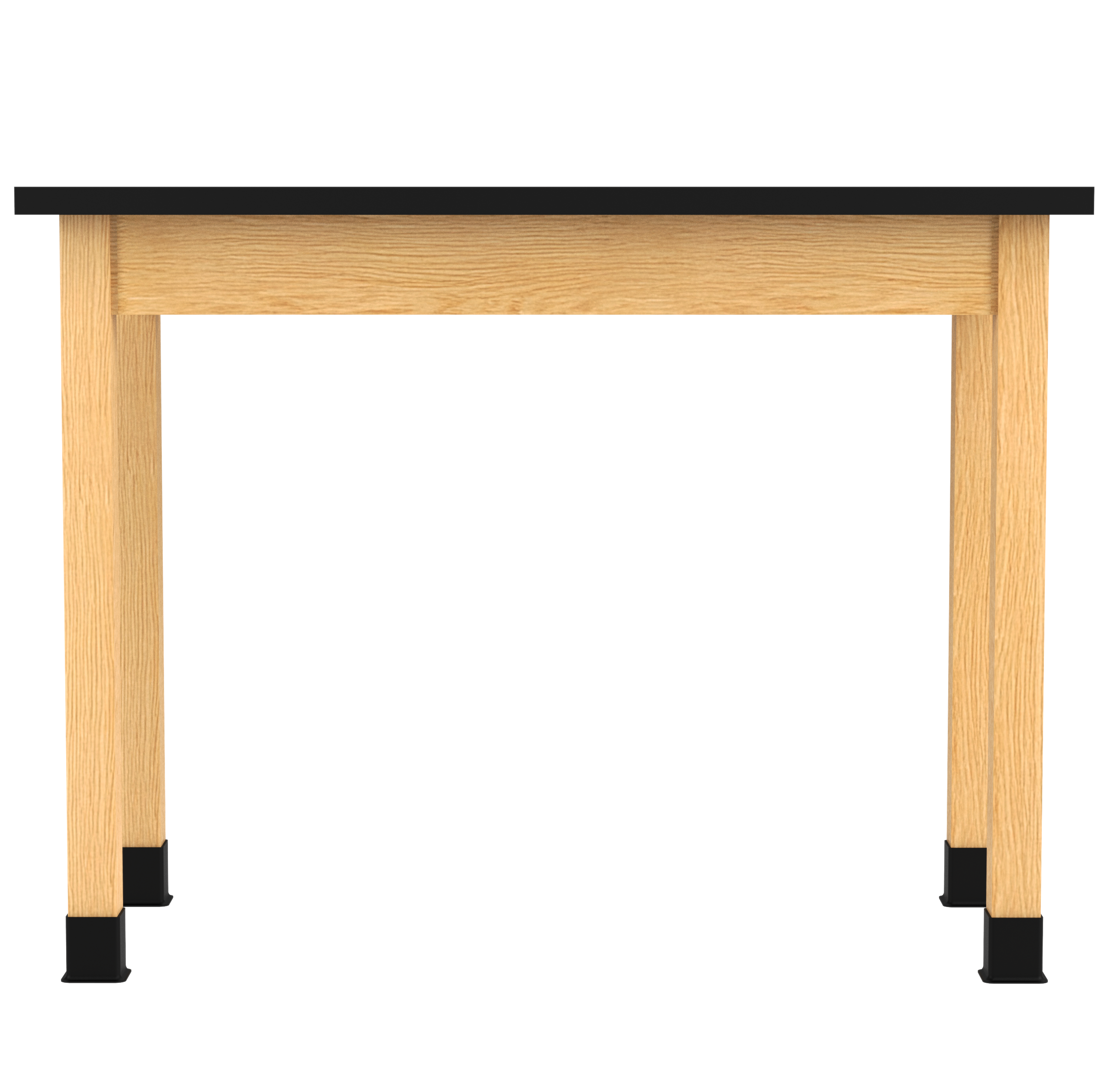 PerpetuLab Wooden Leg Tables with Plain Apron  - Red Oak, ChemGuard w/3mm Edge, 48"W x 24"D x 36-1/4"H