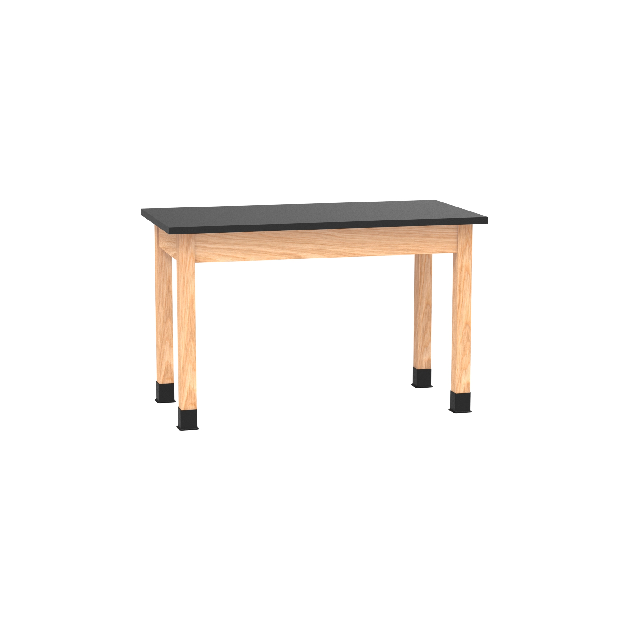 PerpetuLab Wooden Leg Tables with Plain Apron  - Red Oak, Epoxy Resin, 48"W x 24"D x 30"H