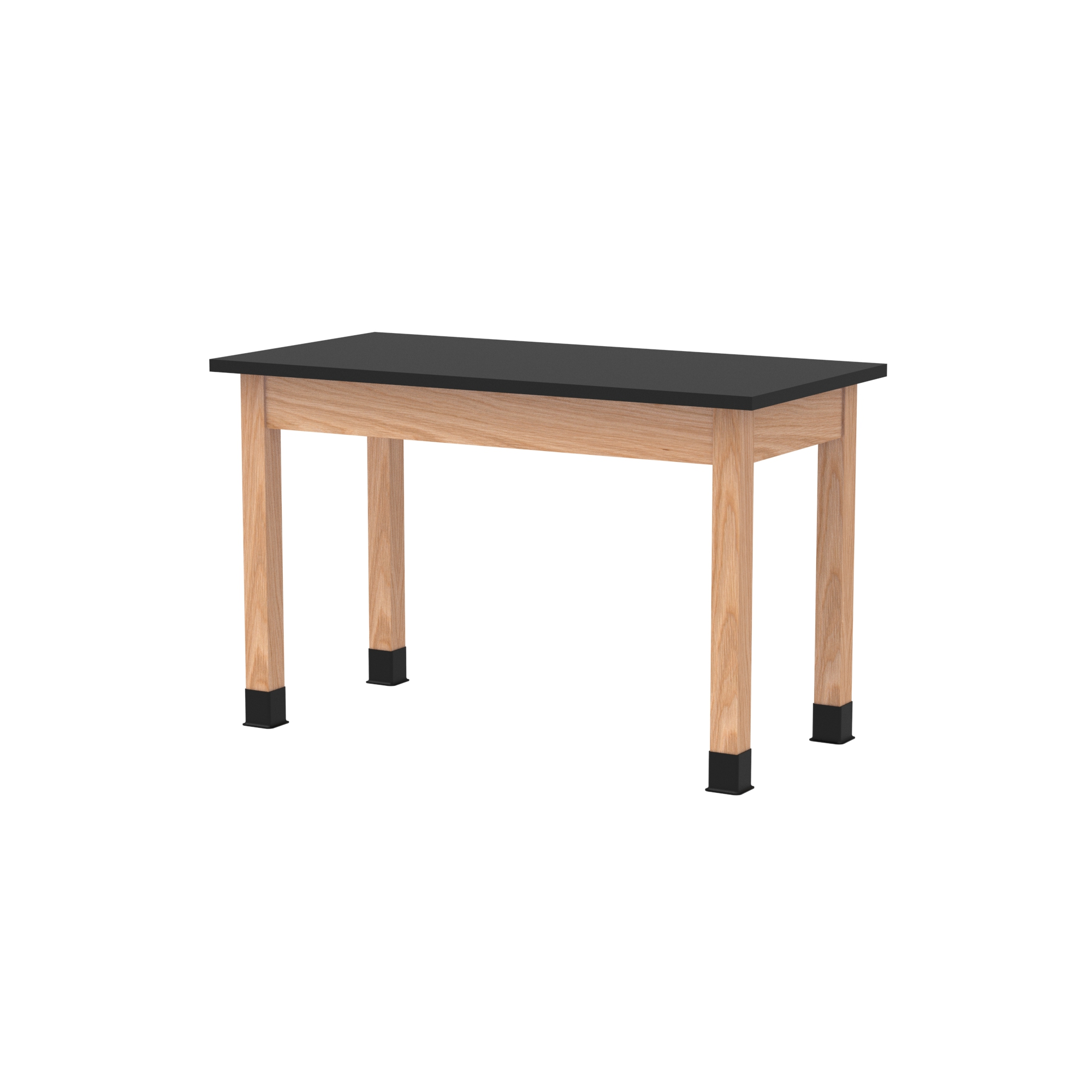PerpetuLab Wooden Leg Tables with Plain Apron  - Red Oak, Epoxy Resin, 48"W x 24"D x 30"H