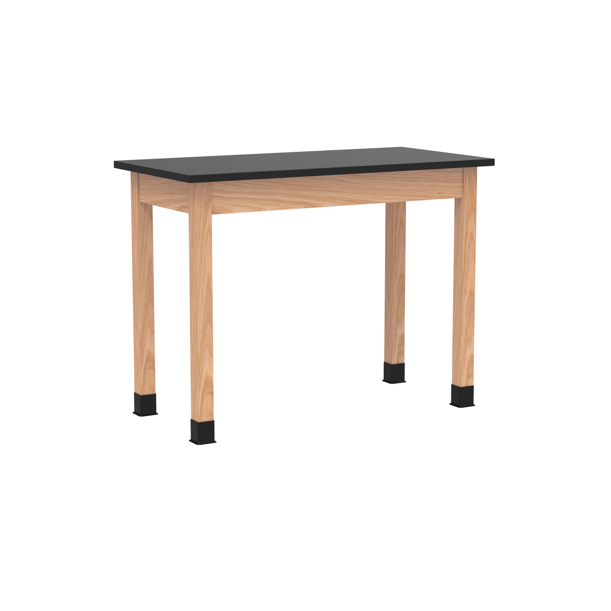 PerpetuLab Wooden Leg Tables with Plain Apron  - Red Oak, Epoxy Resin, 48"W x 24"D x 36"H