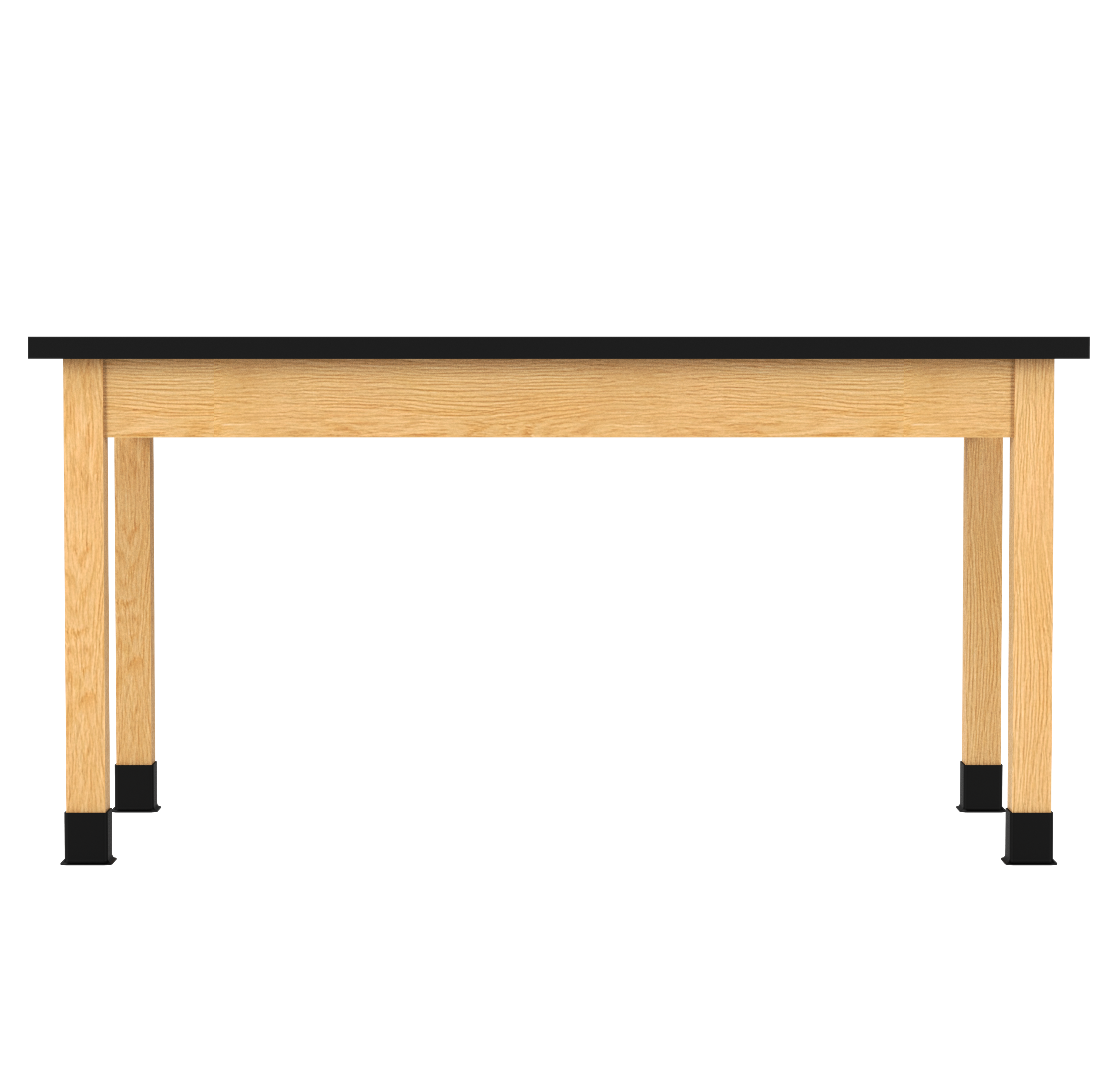PerpetuLab Wooden Leg Tables with Plain Apron  - Red Oak, ChemGuard w/3mm Edge, 60"W x 30"D x 30-1/4"H