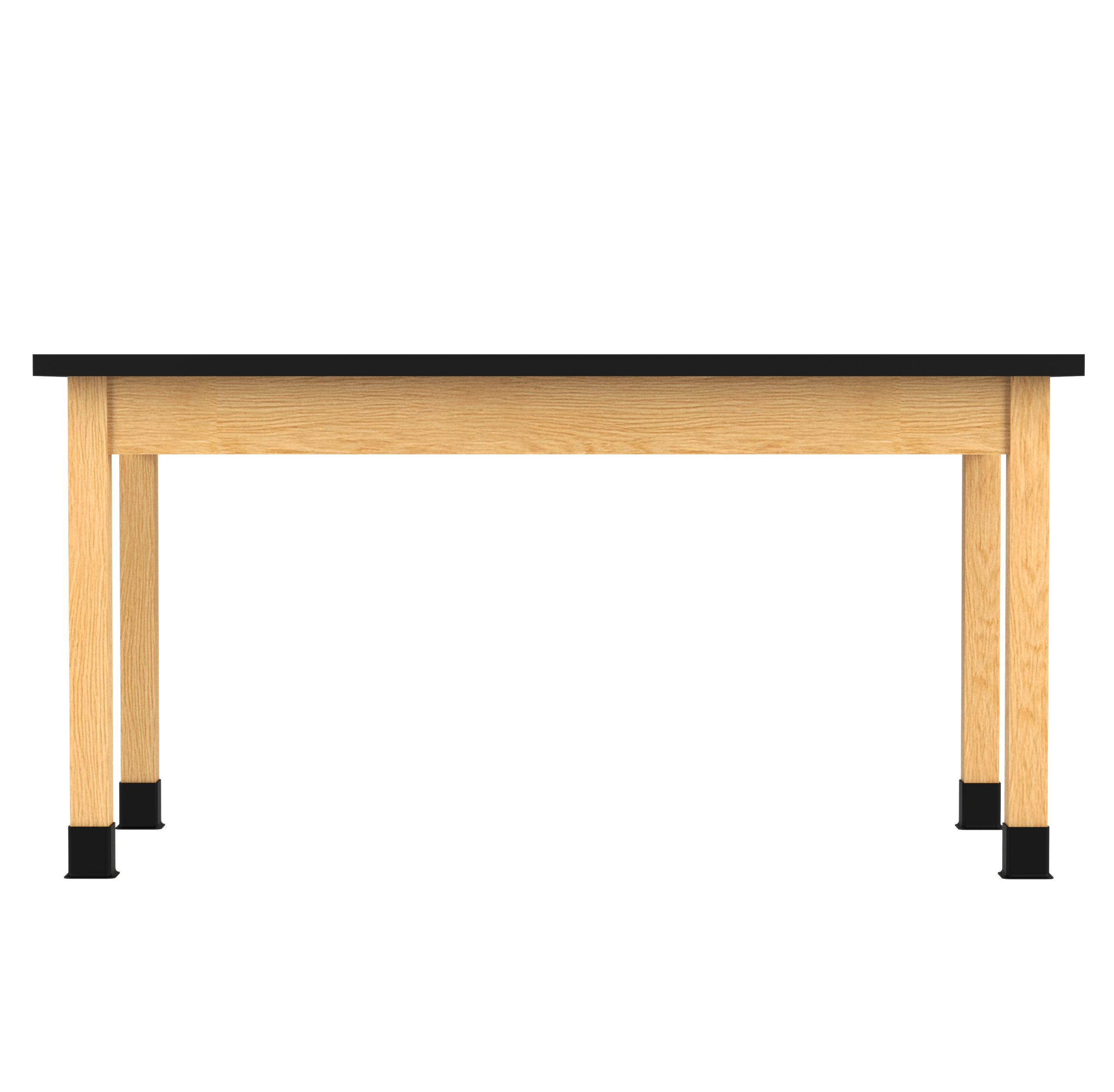 PerpetuLab Wooden Leg Tables with Plain Apron  - Red Oak, ChemGuard w/3mm Edge, 60"W x 30"D x 30-1/4"H