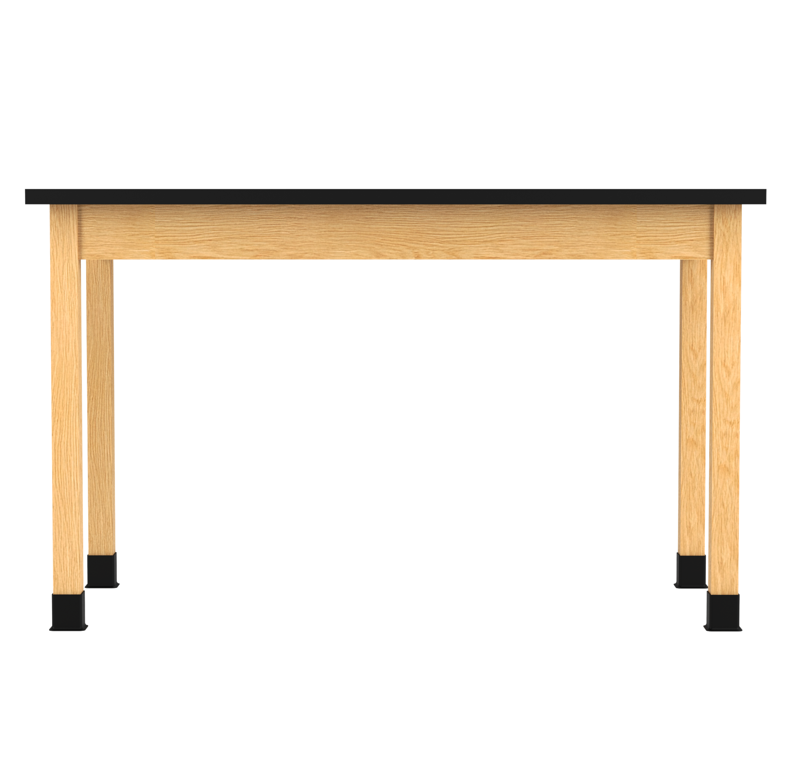 PerpetuLab Wooden Leg Tables with Plain Apron  - Red Oak, ChemGuard w/3mm Edge, 60"W x 30"D x 36-1/4"H