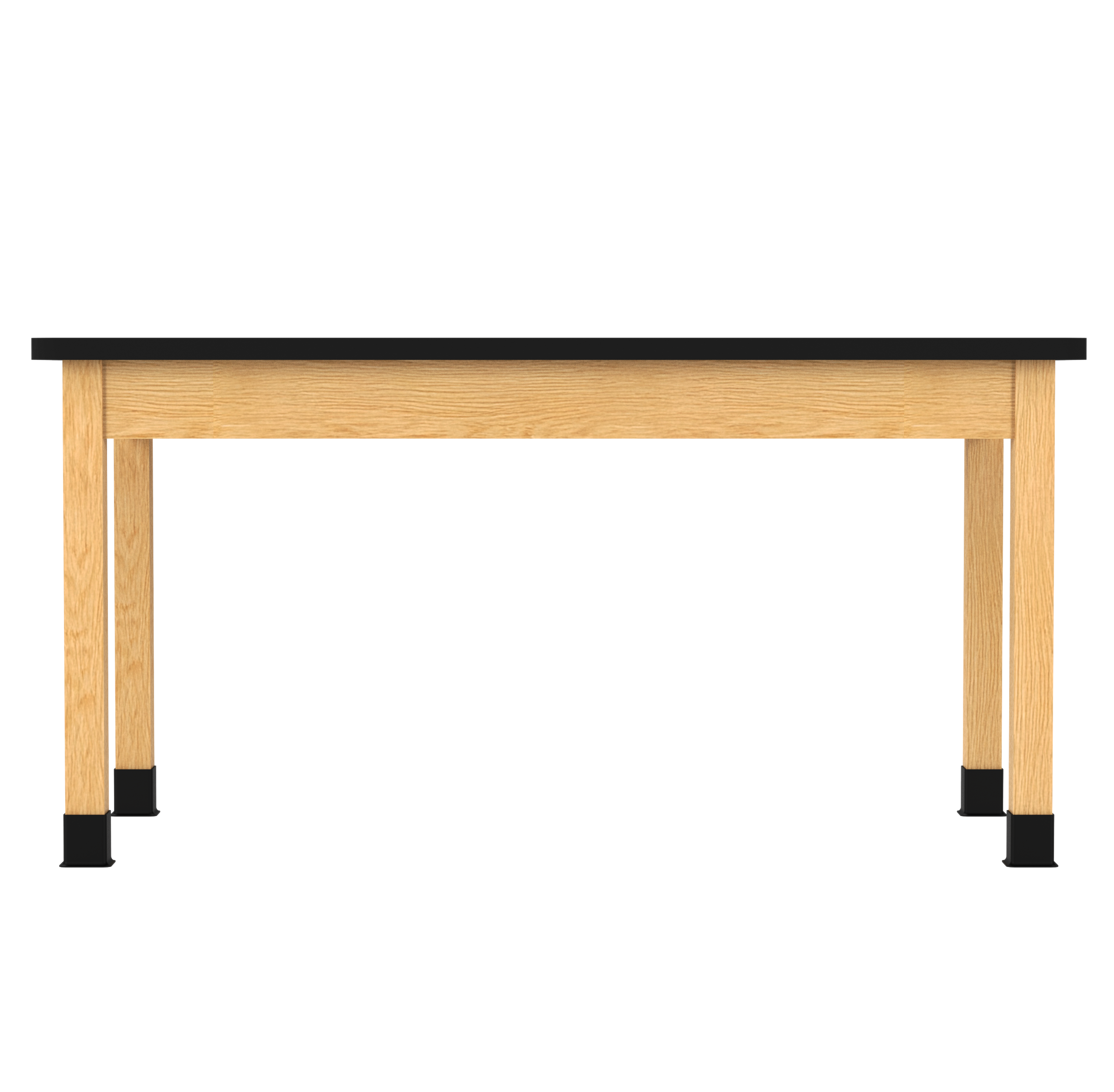 PerpetuLab Wooden Leg Tables with Plain Apron  - Red Oak, HPL Laminatew/3mm Edge, 60"W x 30"D x 30-1/4"H