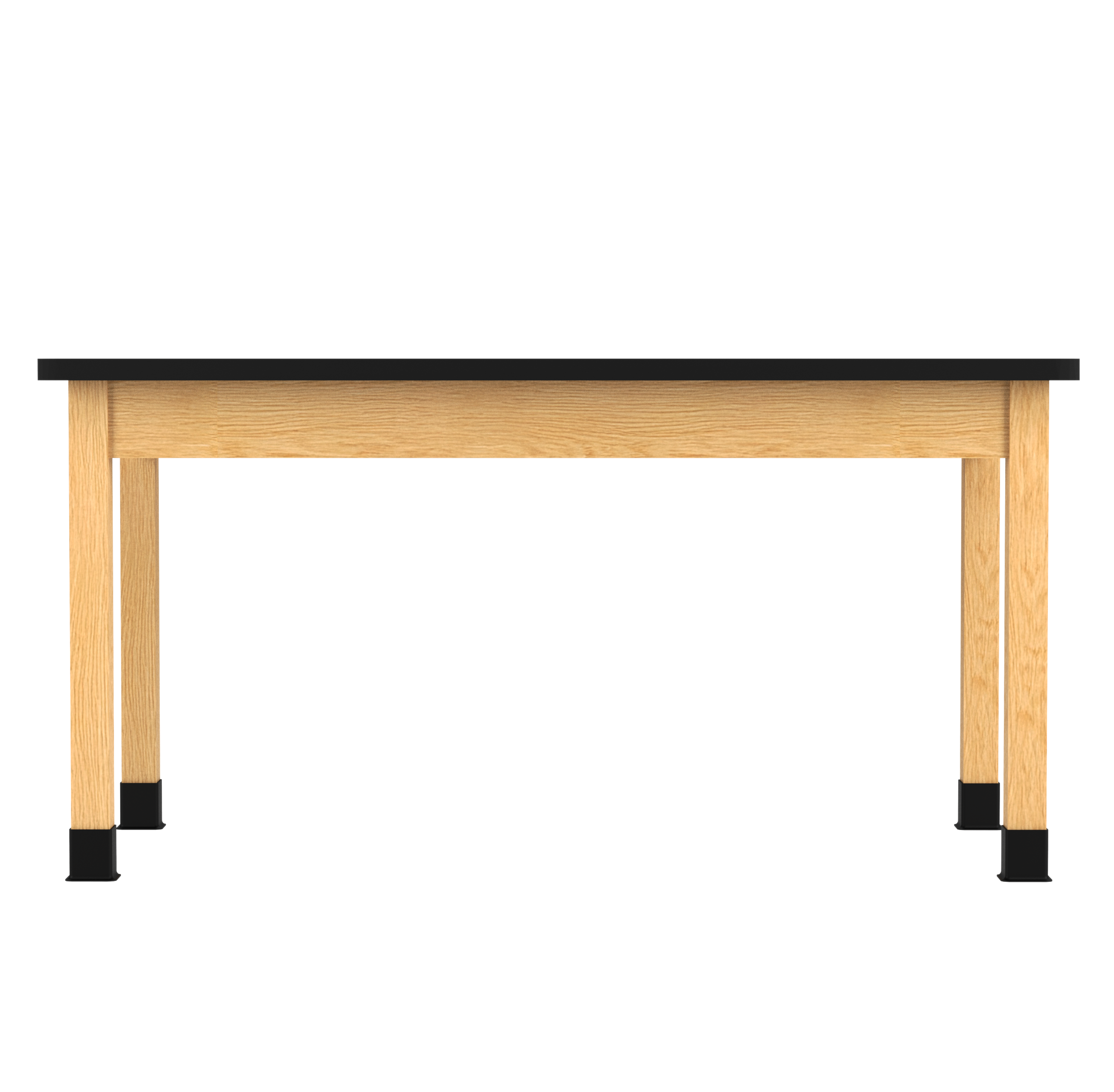 PerpetuLab Wooden Leg Tables with Plain Apron  - Red Oak, HPL Laminatew/3mm Edge, 60"W x 30"D x 30-1/4"H