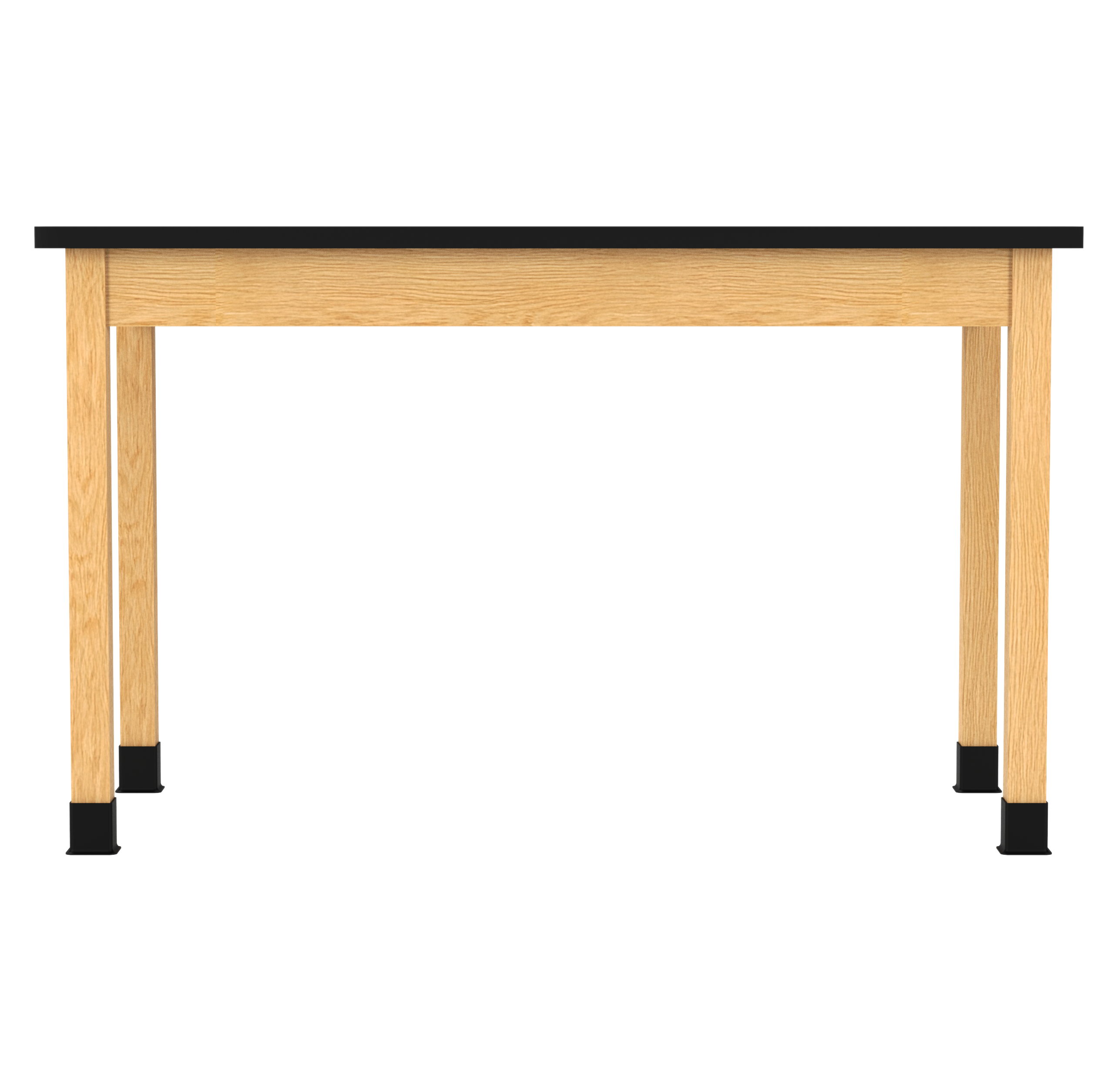 PerpetuLab Wooden Leg Tables with Plain Apron  - Red Oak, HPL Laminatew/3mm Edge, 60"W x 30"D x 36-1/4"H
