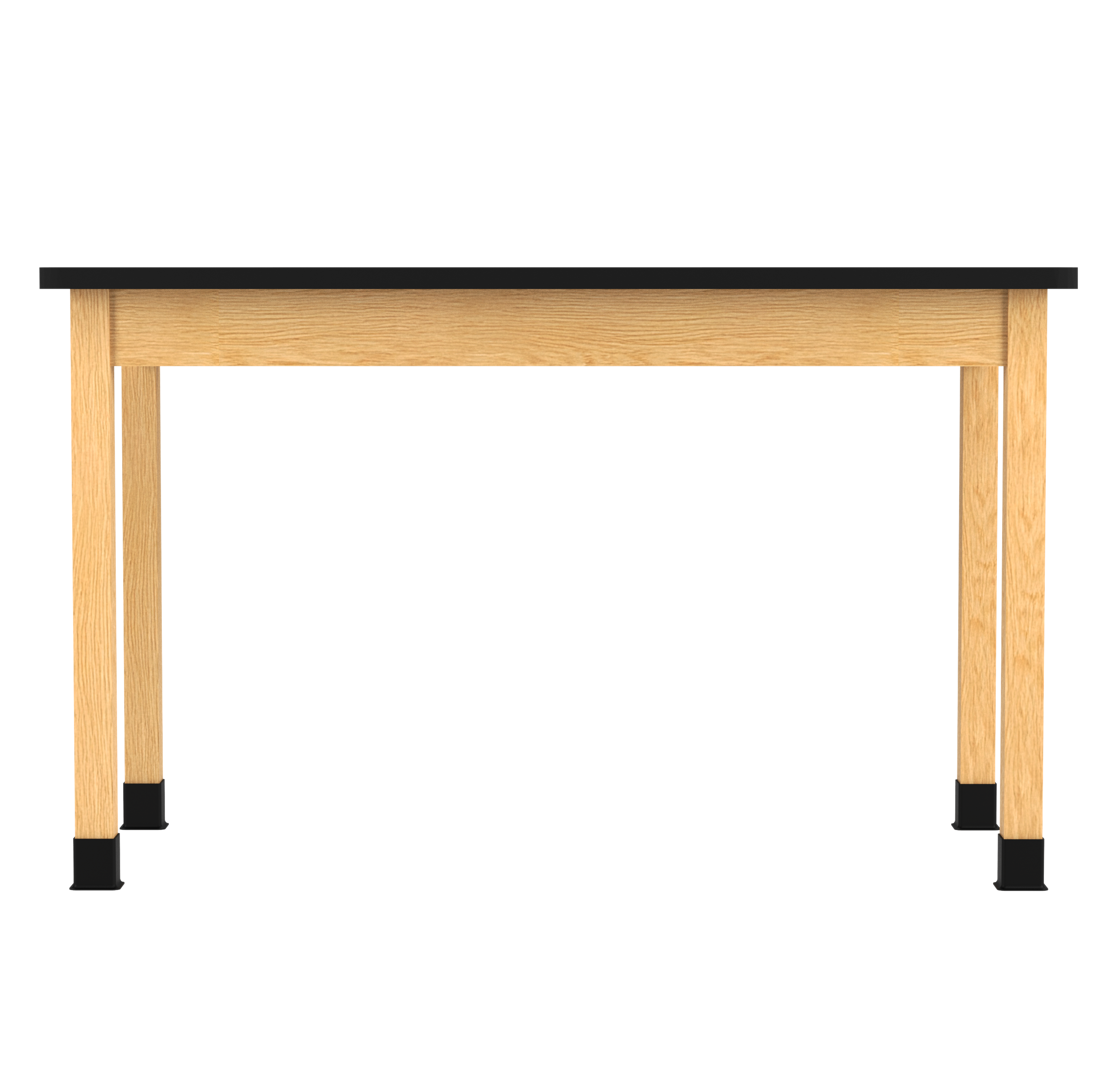 PerpetuLab Wooden Leg Tables with Plain Apron  - Red Oak, HPL Laminatew/3mm Edge, 60"W x 30"D x 36-1/4"H