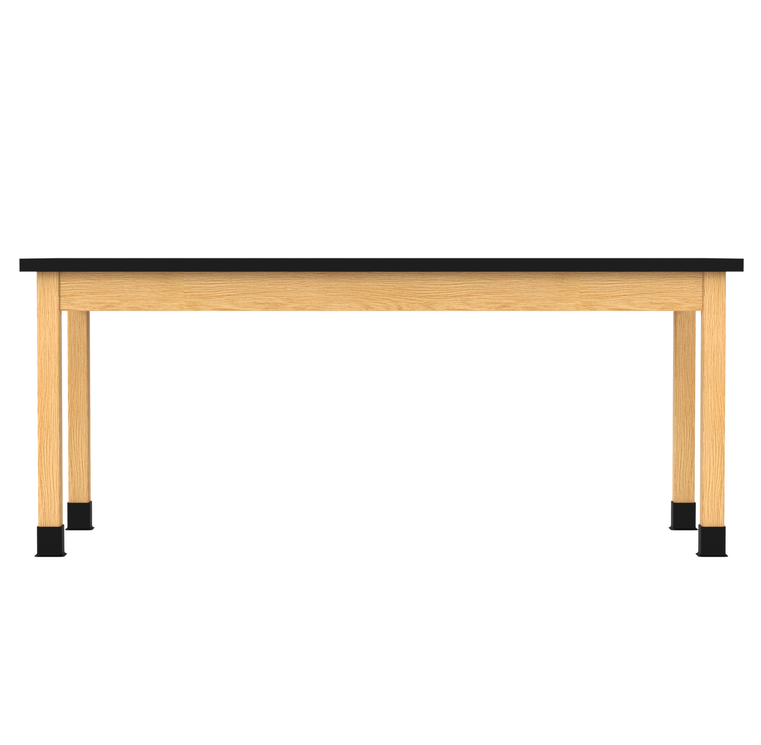 PerpetuLab Wooden Leg Tables with Plain Apron  - Red Oak, ChemGuard w/3mm Edge, 72"W x 30"D x 30-1/4"H