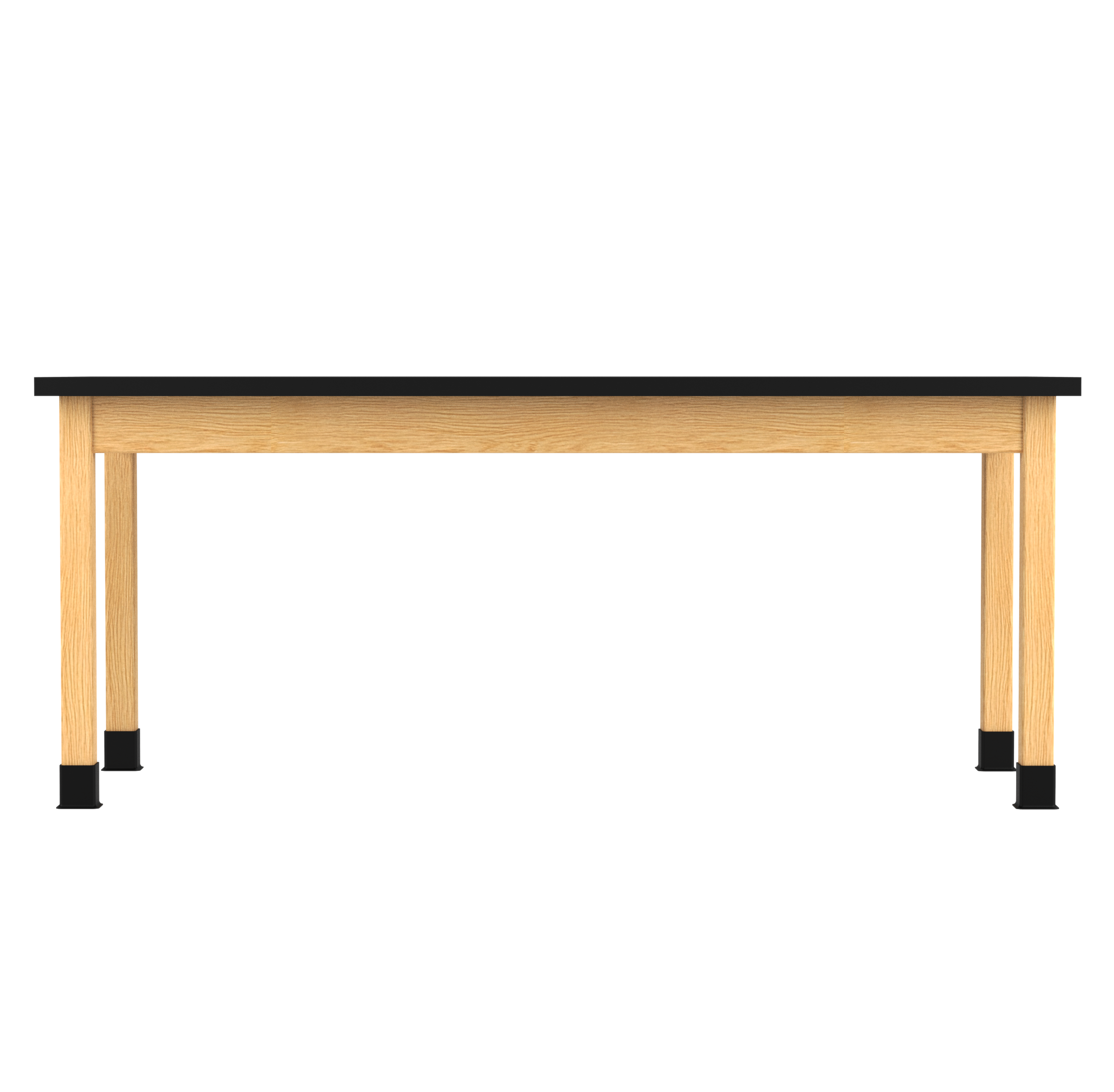 PerpetuLab Wooden Leg Tables with Plain Apron  - Red Oak, ChemGuard w/3mm Edge, 72"W x 30"D x 30-1/4"H