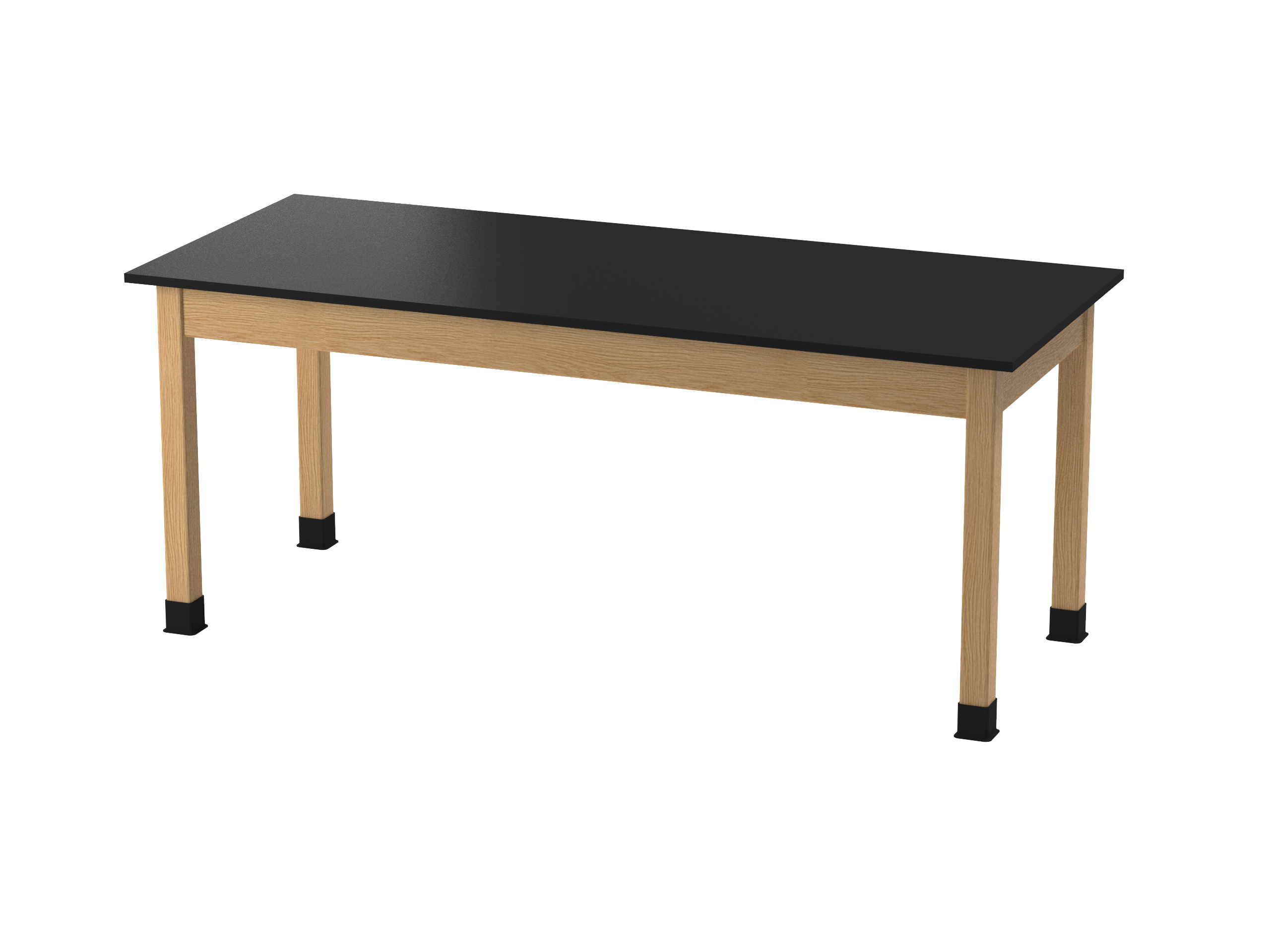PerpetuLab Wooden Leg Tables with Plain Apron  - Red Oak, Epoxy Resin, 72"W x 30"D x 30"H