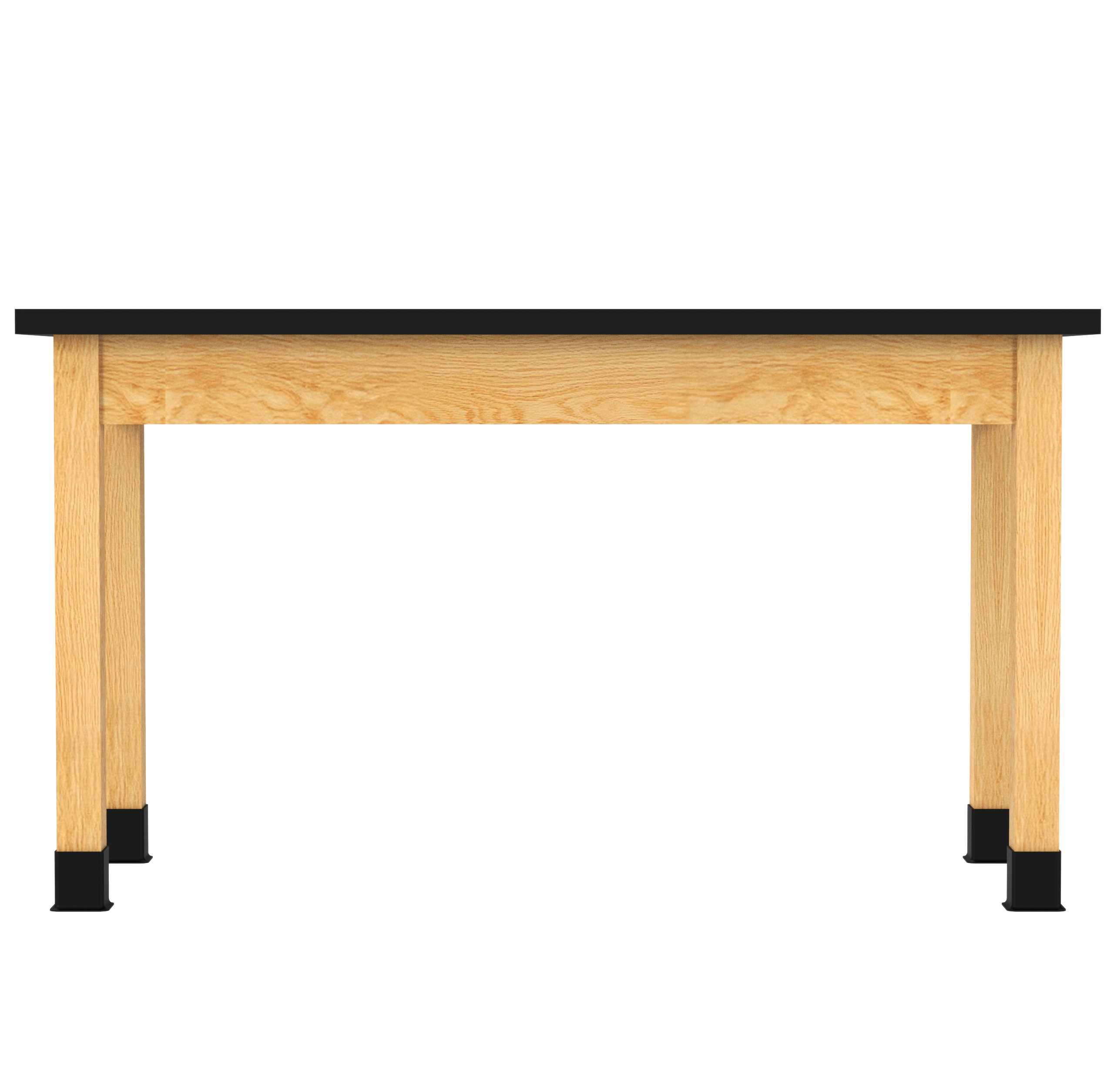 PerpetuLab Wooden Leg Tables with Plain Apron  - Red Oak, ChemGuard w/3mm Edge, 54"W x 24"D x 30-1/4"H