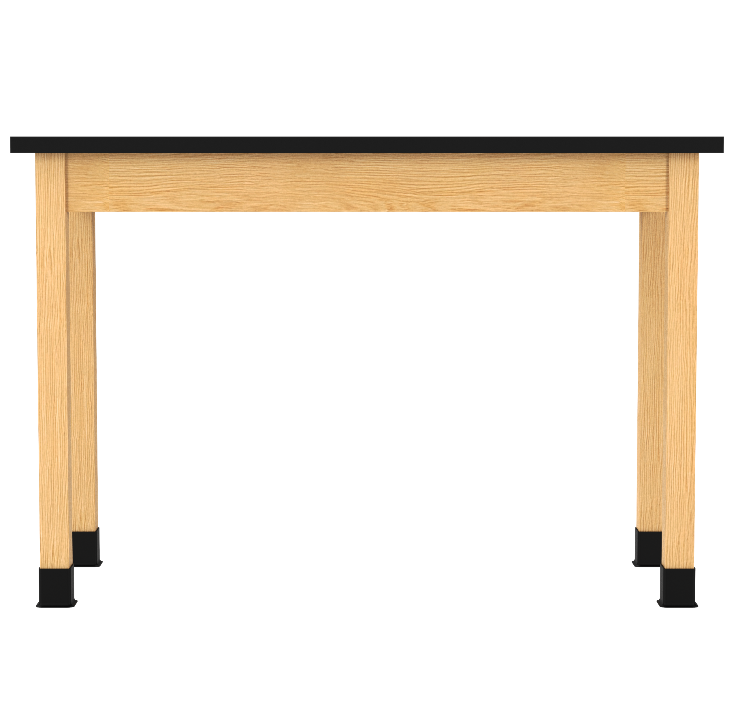 PerpetuLab Wooden Leg Tables with Plain Apron  - Red Oak, ChemGuard w/3mm Edge, 54"W x 24"D x 36-1/4"H