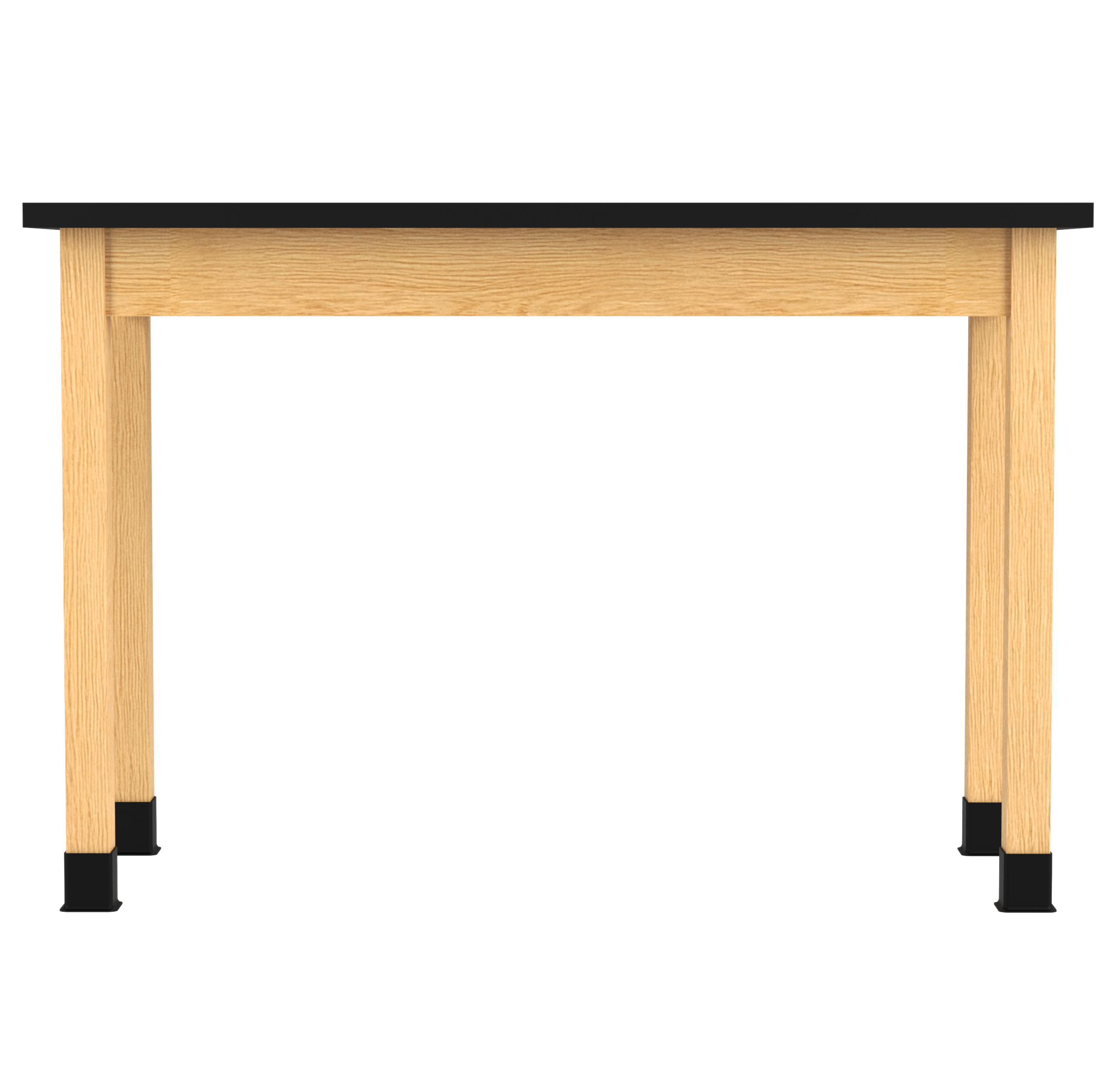 PerpetuLab Wooden Leg Tables with Plain Apron  - Red Oak, ChemGuard w/3mm Edge, 54"W x 24"D x 36-1/4"H