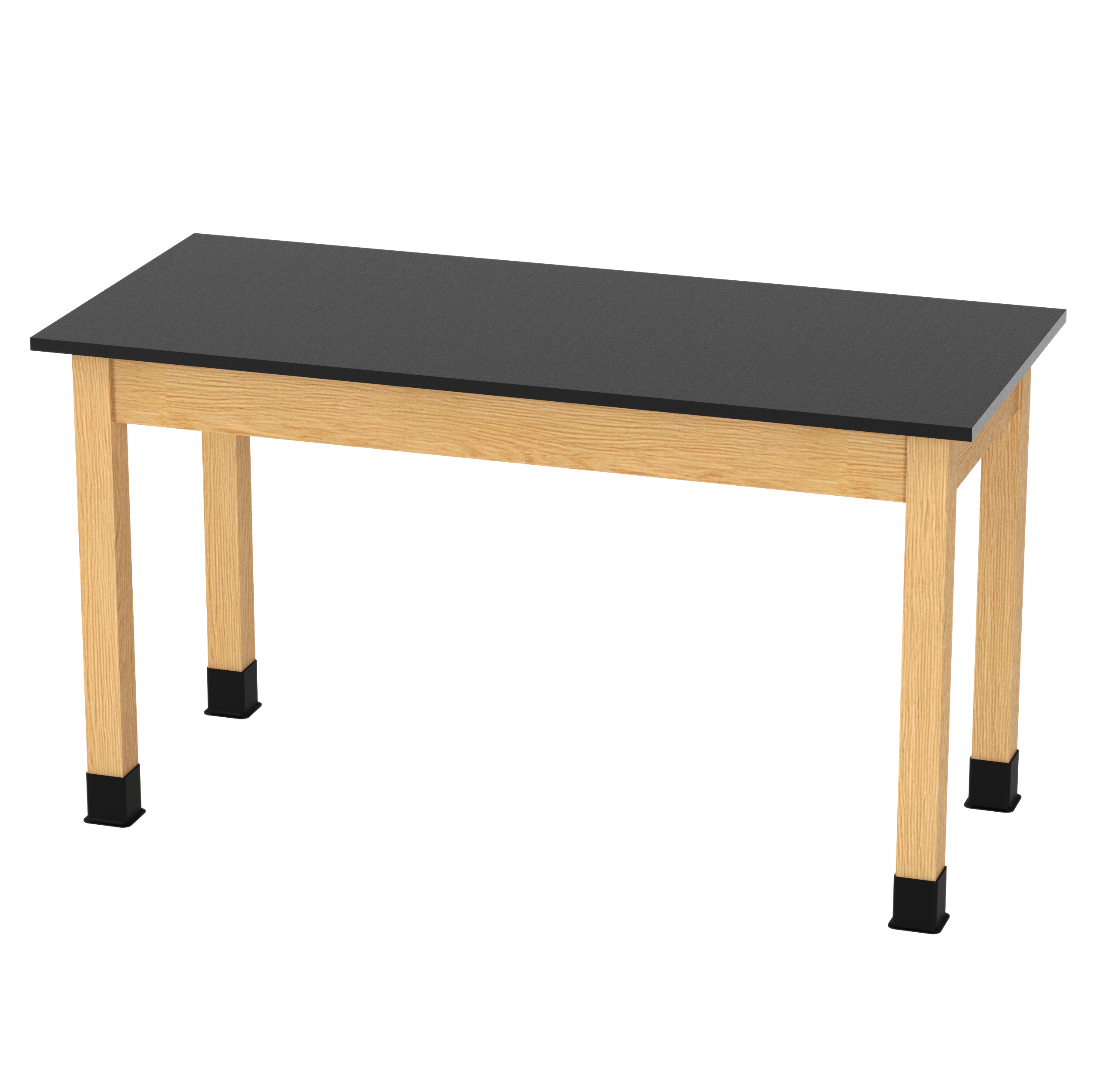 PerpetuLab Wooden Leg Tables with Plain Apron  - Red Oak, Epoxy Resin, 54"W x 24"D x 30"H