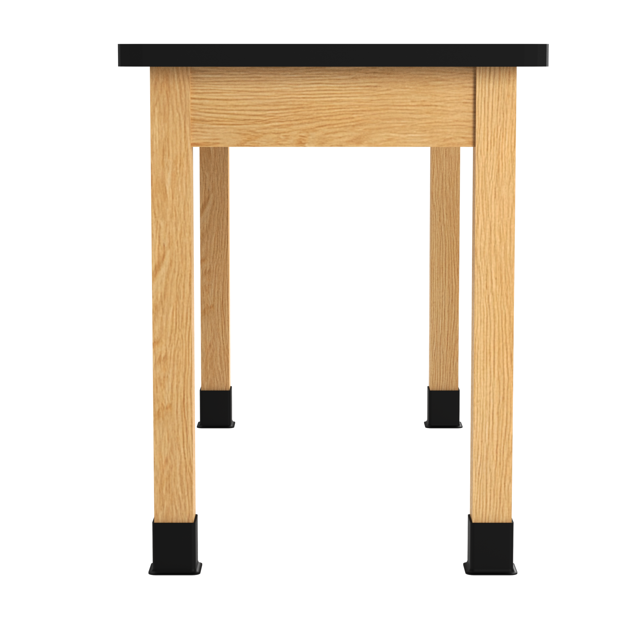 PerpetuLab Wooden Leg Tables with Plain Apron  - Red Oak, HPL Laminatew/3mm Edge, 54"W x 24"D x 30-1/4"H