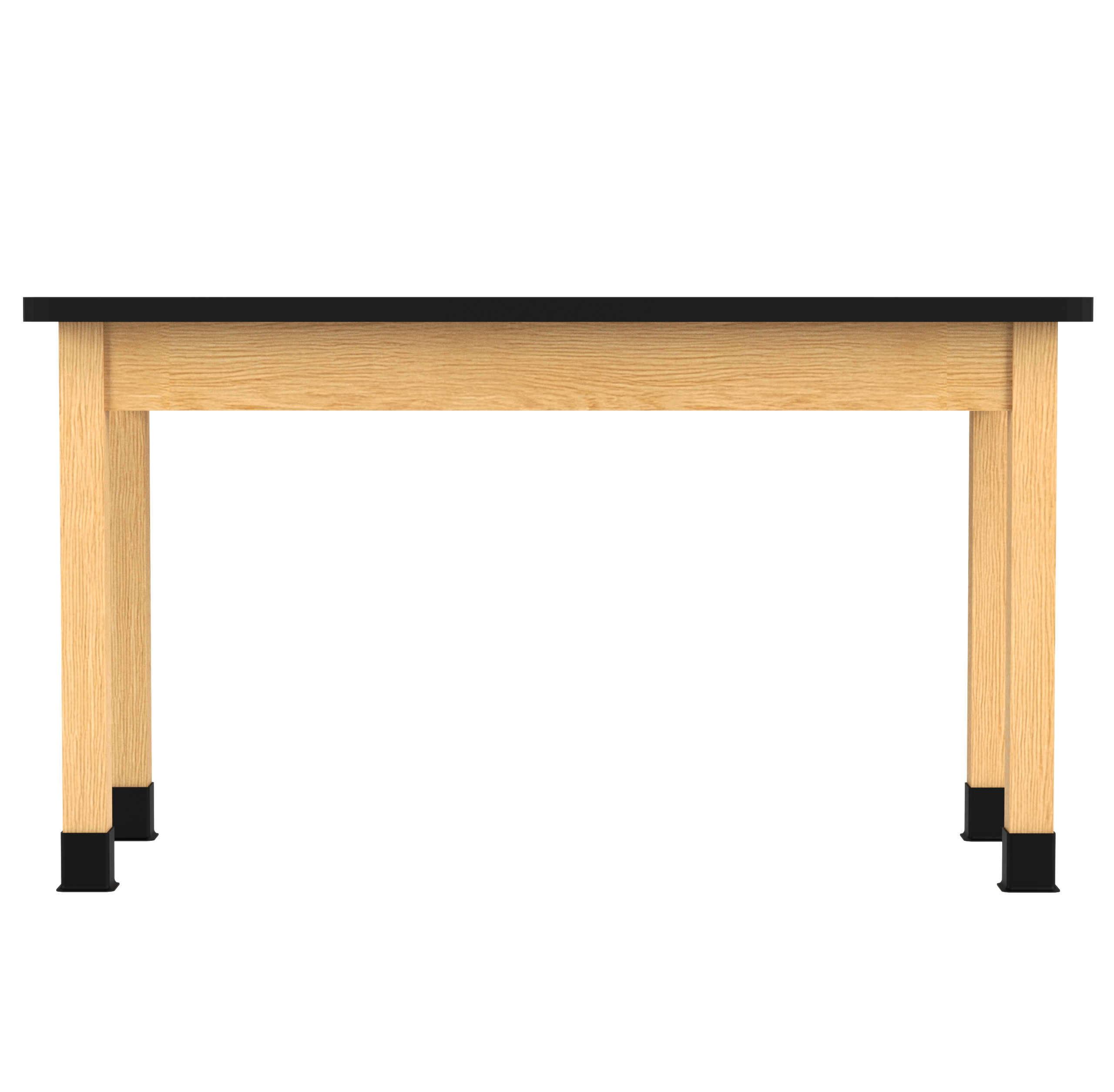 PerpetuLab Wooden Leg Tables with Plain Apron  - Red Oak, HPL Laminatew/3mm Edge, 54"W x 24"D x 30-1/4"H