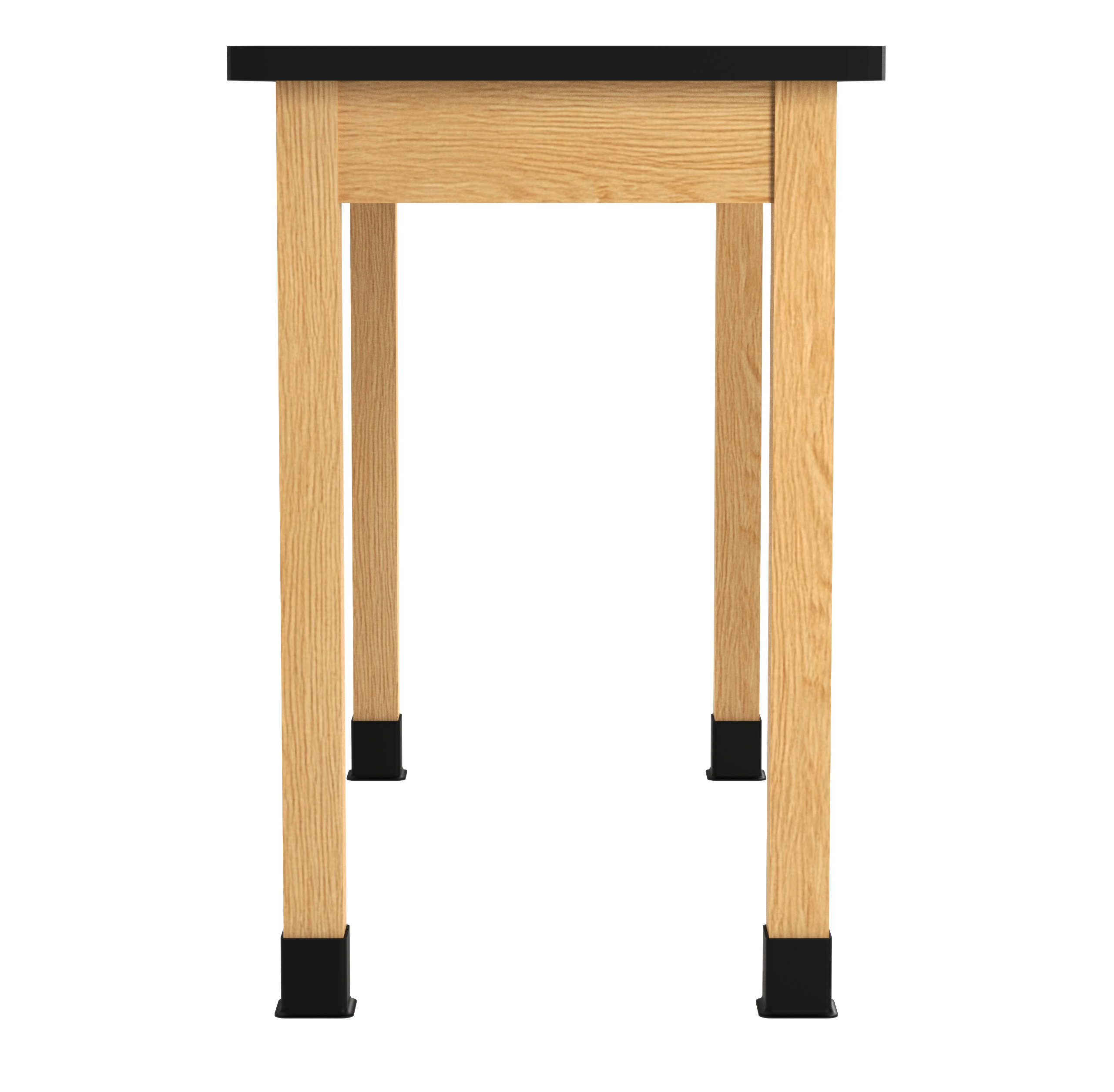 PerpetuLab Wooden Leg Tables with Plain Apron  - Red Oak, HPL Laminatew/3mm Edge, 54"W x 24"D x 36-1/4"H