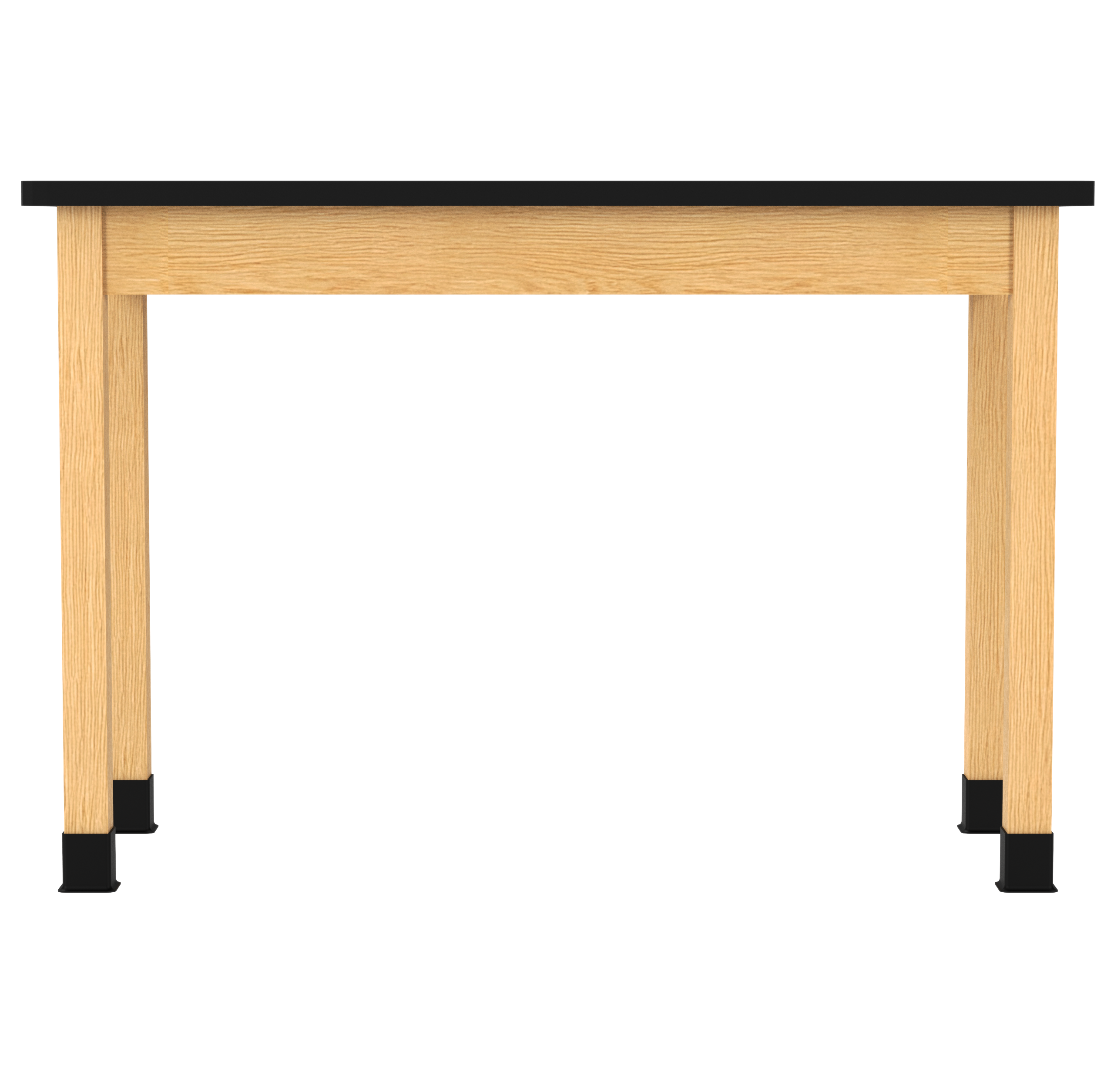 PerpetuLab Wooden Leg Tables with Plain Apron  - Red Oak, HPL Laminatew/3mm Edge, 54"W x 24"D x 36-1/4"H