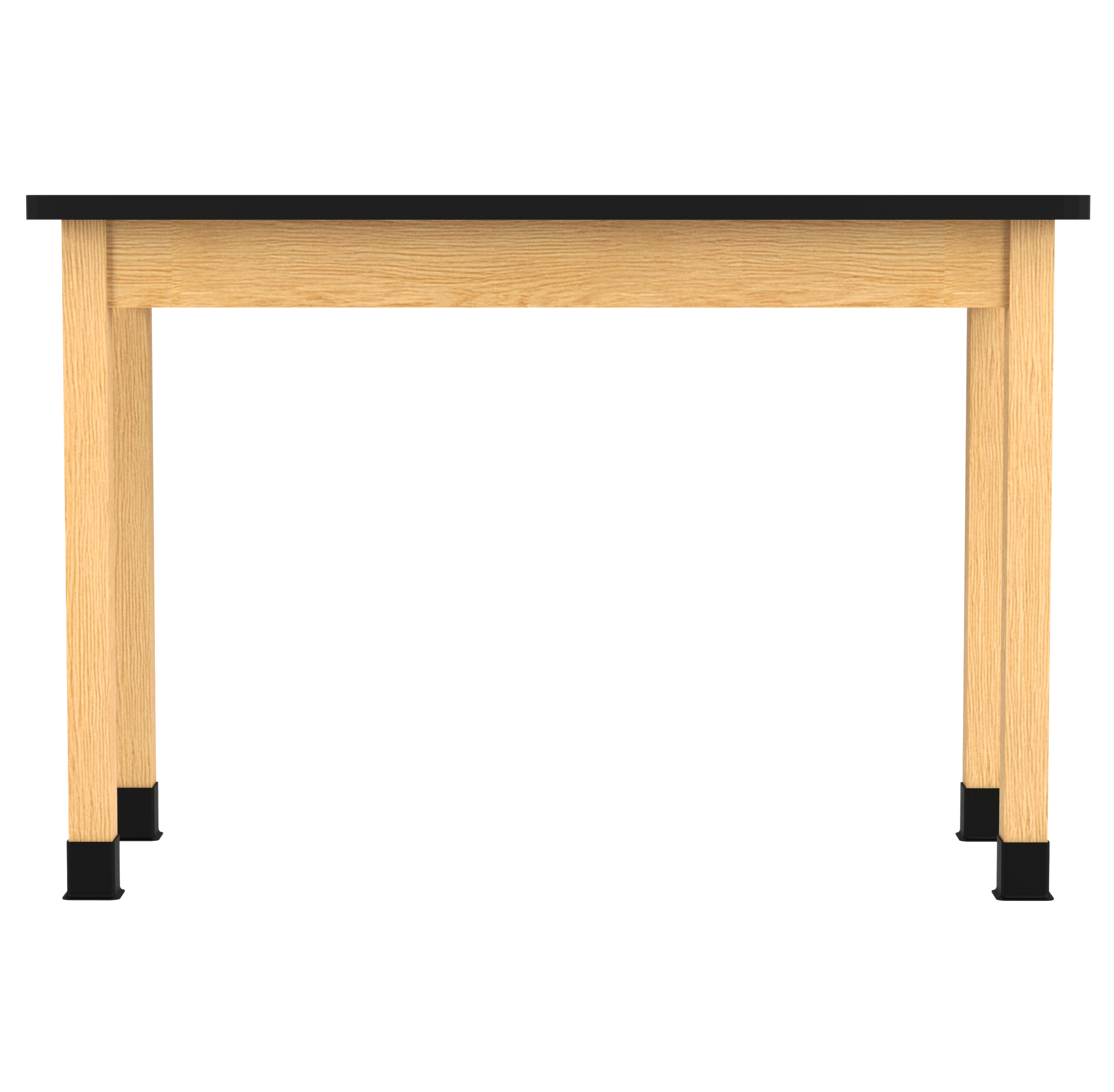 PerpetuLab Wooden Leg Tables with Plain Apron  - Red Oak, HPL Laminatew/3mm Edge, 54"W x 24"D x 36-1/4"H