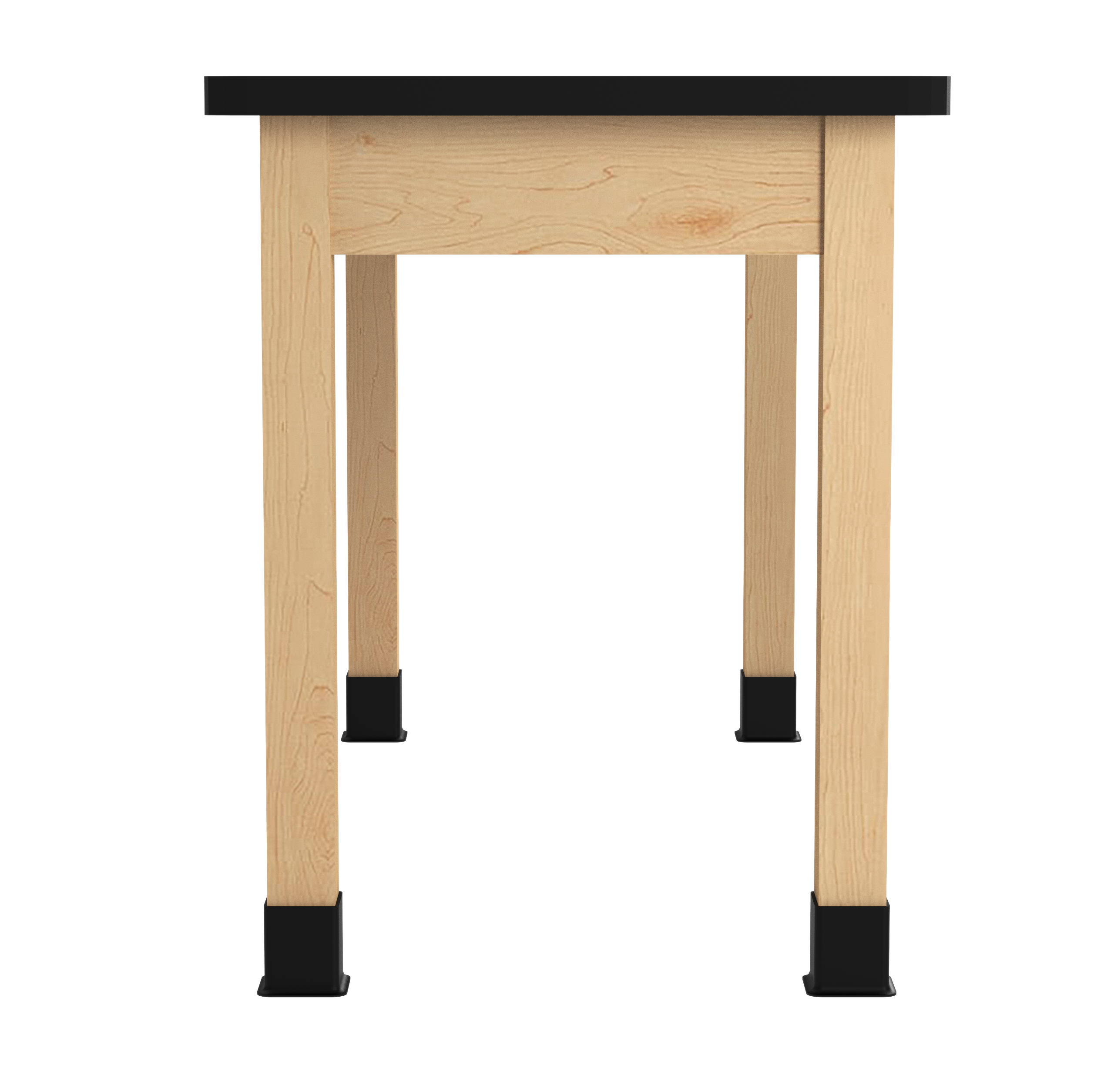 PerpetuLab Wooden Leg Tables with Plain Apron  - Light Hardwood, HPL Laminatew/3mm Edge, 54"W x 24"D x 30-1/4"H