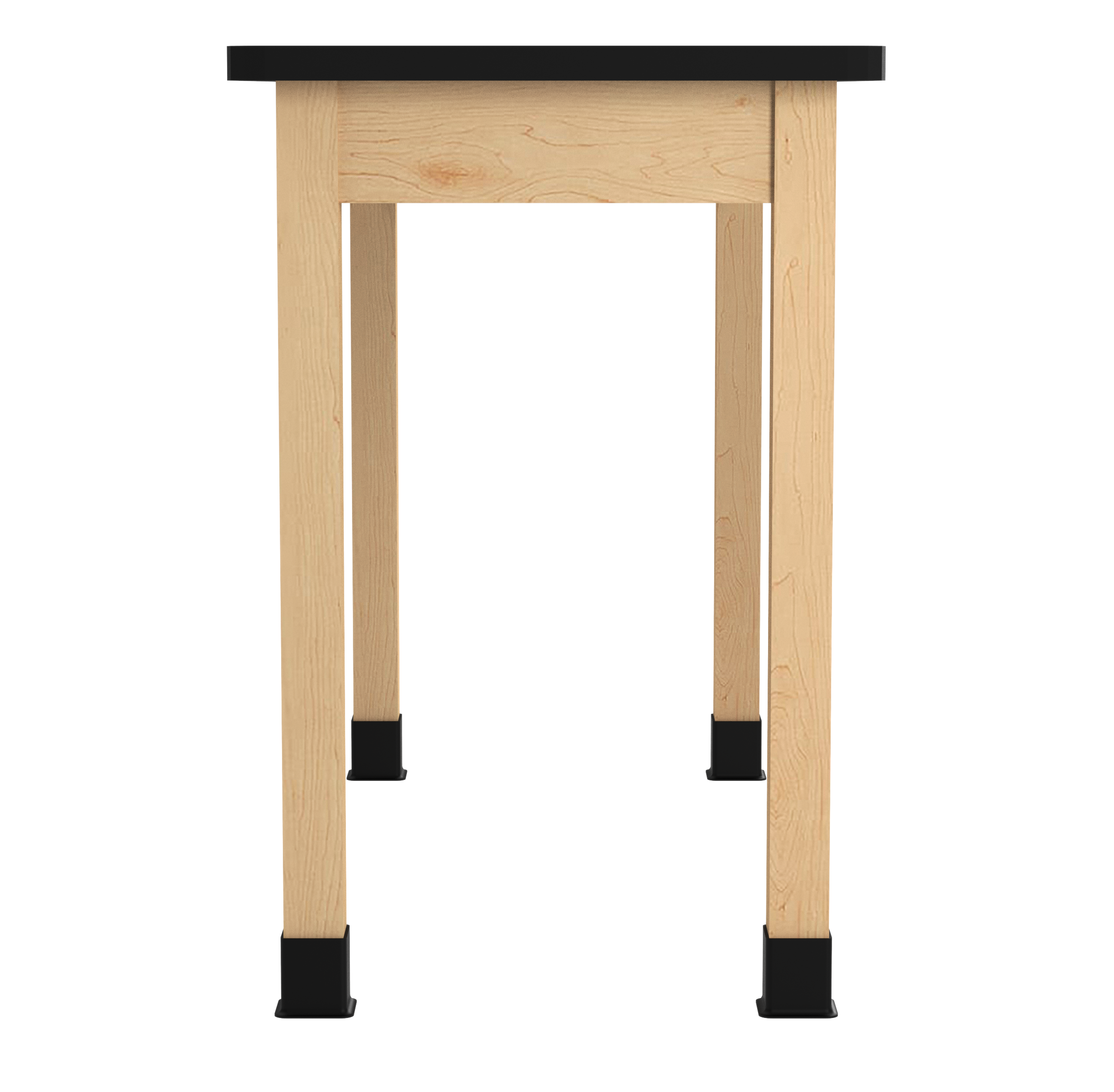 PerpetuLab Wooden Leg Tables with Plain Apron  - Light Hardwood, HPL Laminatew/3mm Edge, 54"W x 24"D x 36-1/4"H