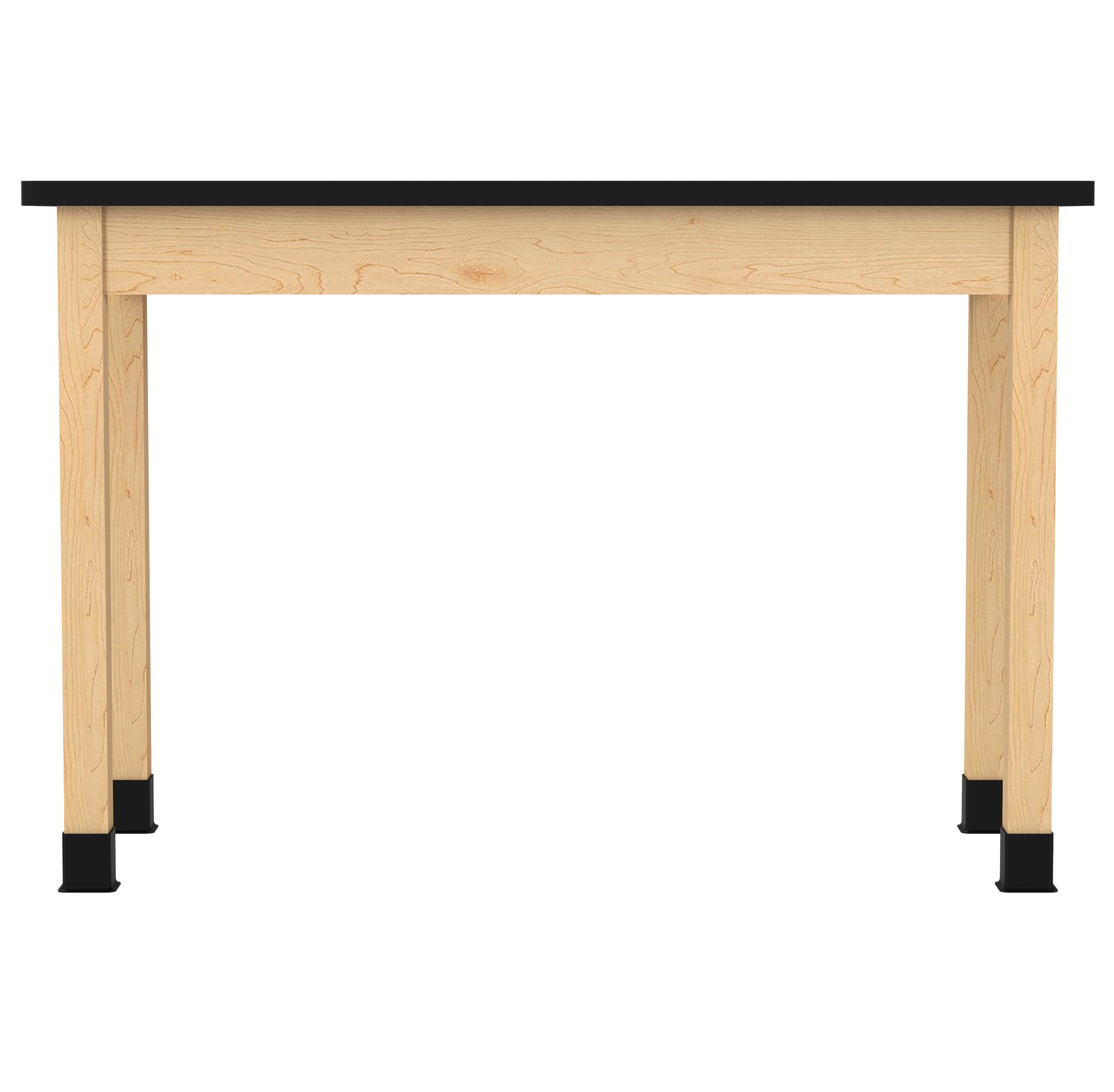 PerpetuLab Wooden Leg Tables with Plain Apron  - Light Hardwood, HPL Laminatew/3mm Edge, 54"W x 24"D x 36-1/4"H