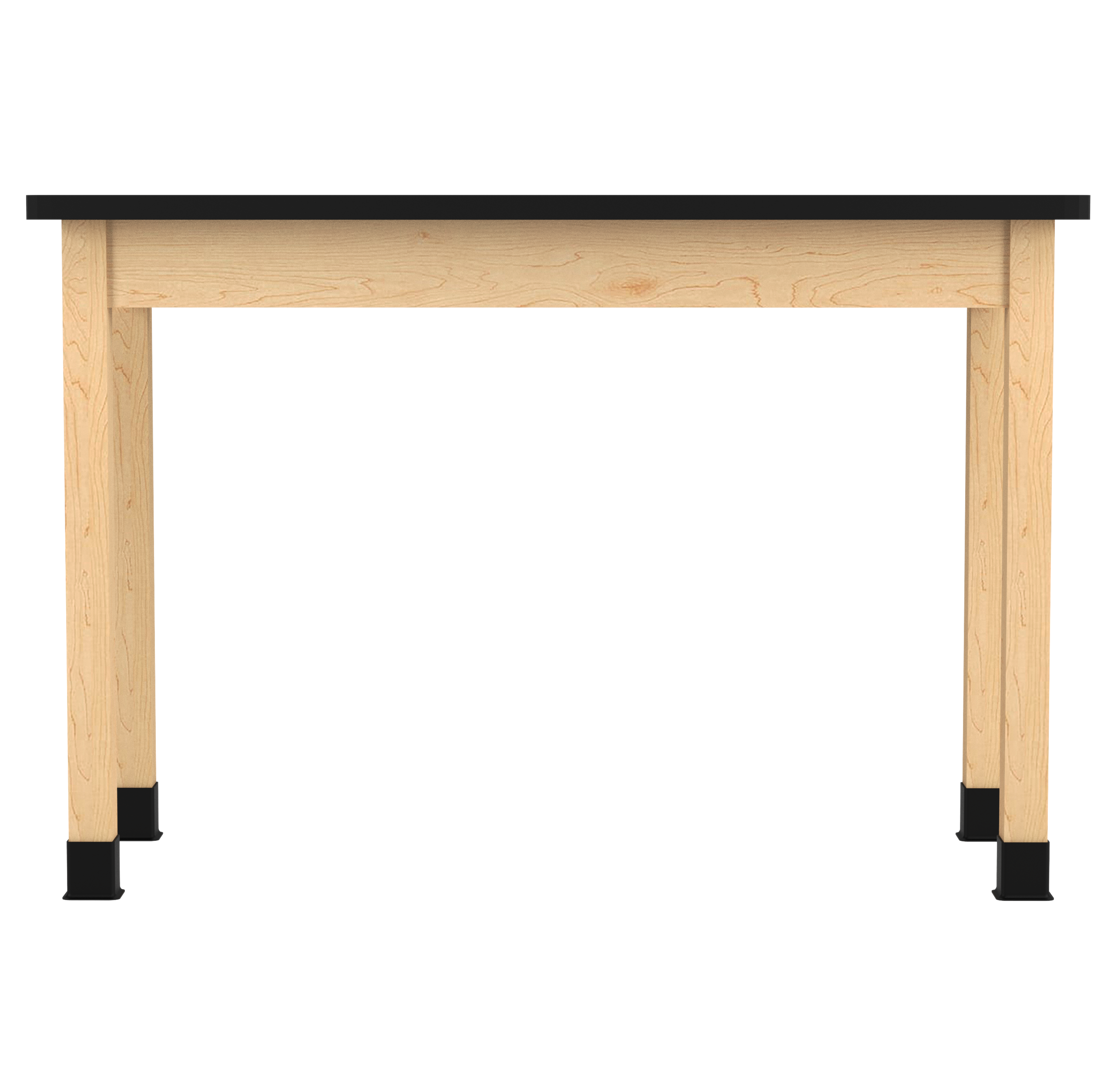 PerpetuLab Wooden Leg Tables with Plain Apron  - Light Hardwood, HPL Laminatew/3mm Edge, 54"W x 24"D x 36-1/4"H