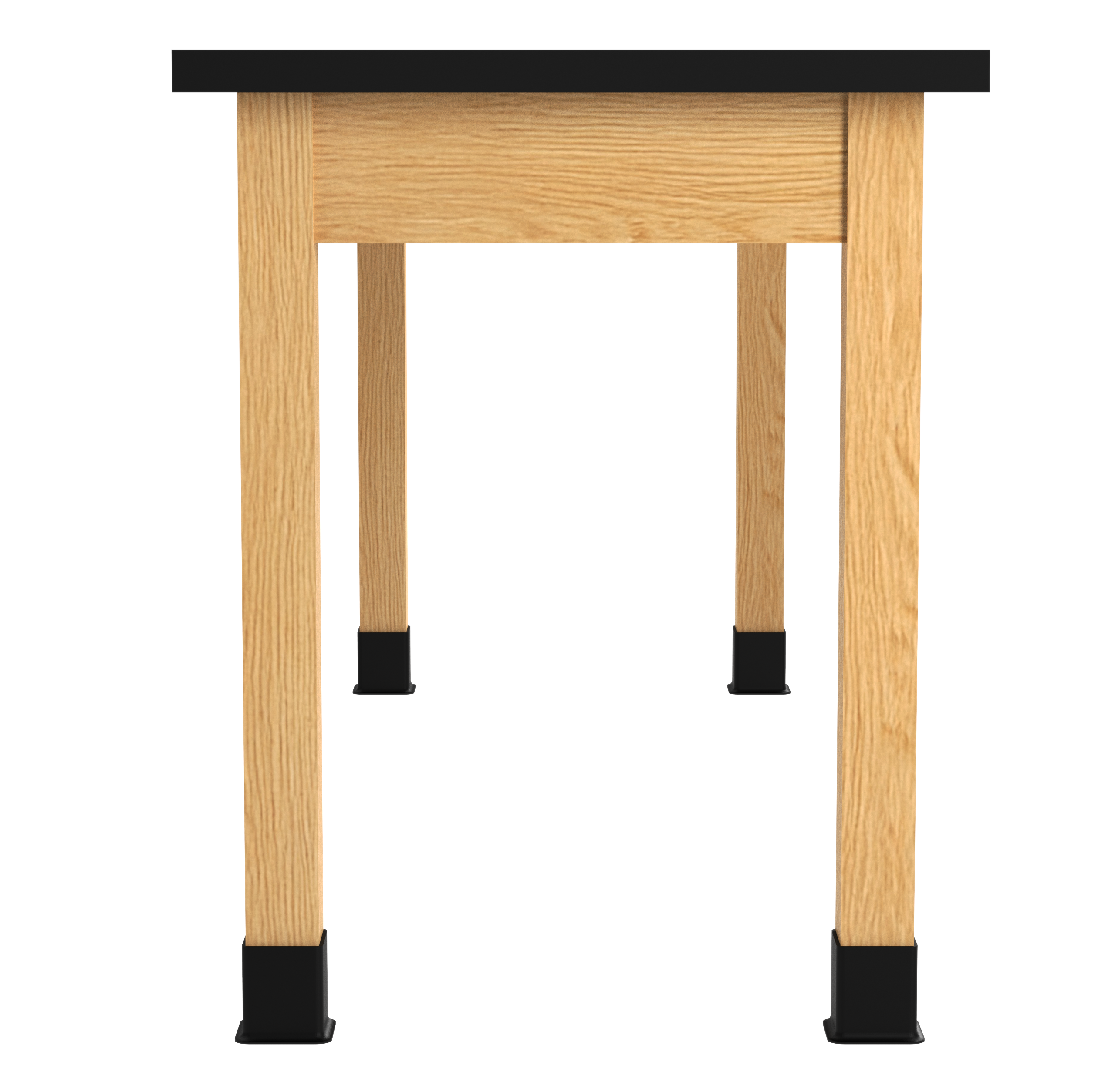 PerpetuLab Wooden Leg Tables with Plain Apron  - Red Oak, ChemGuard w/3mm Edge, 72"W x 24"D x 30-1/4"H