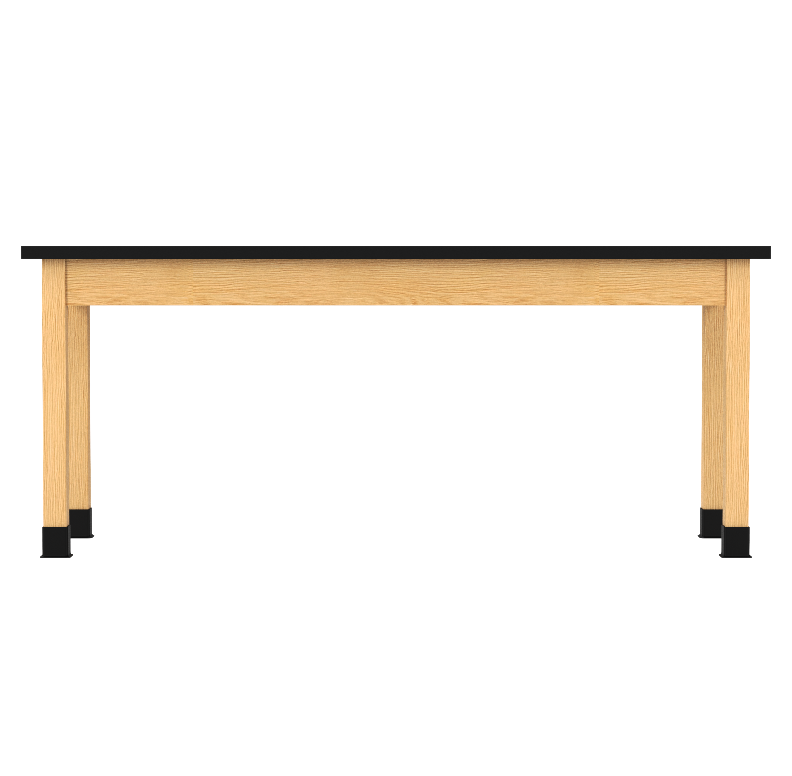 PerpetuLab Wooden Leg Tables with Plain Apron  - Red Oak, ChemGuard w/3mm Edge, 72"W x 24"D x 30-1/4"H