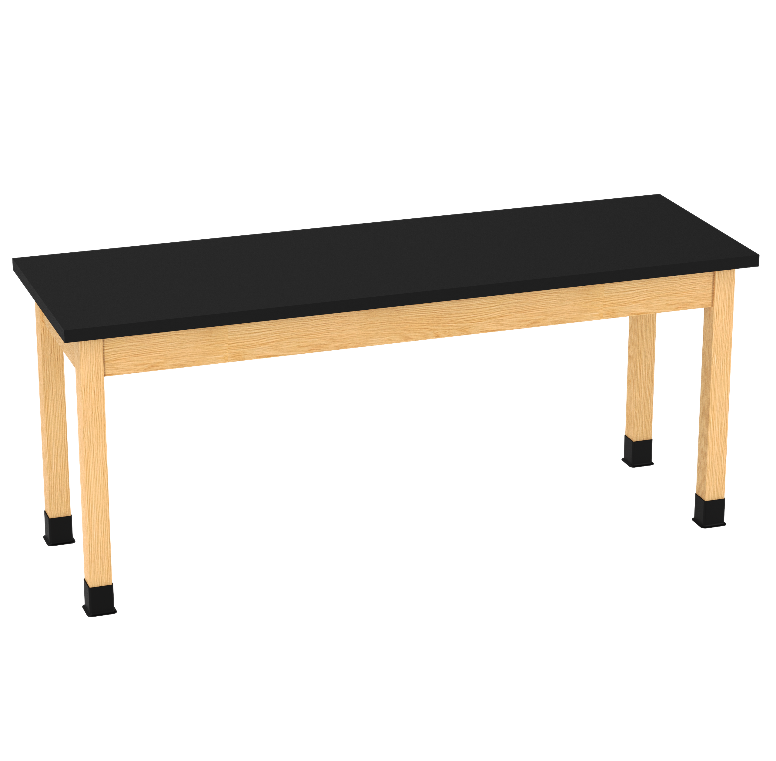 PerpetuLab Wooden Leg Tables with Plain Apron  - Red Oak, Epoxy Resin, 72"W x 24"D x 30"H