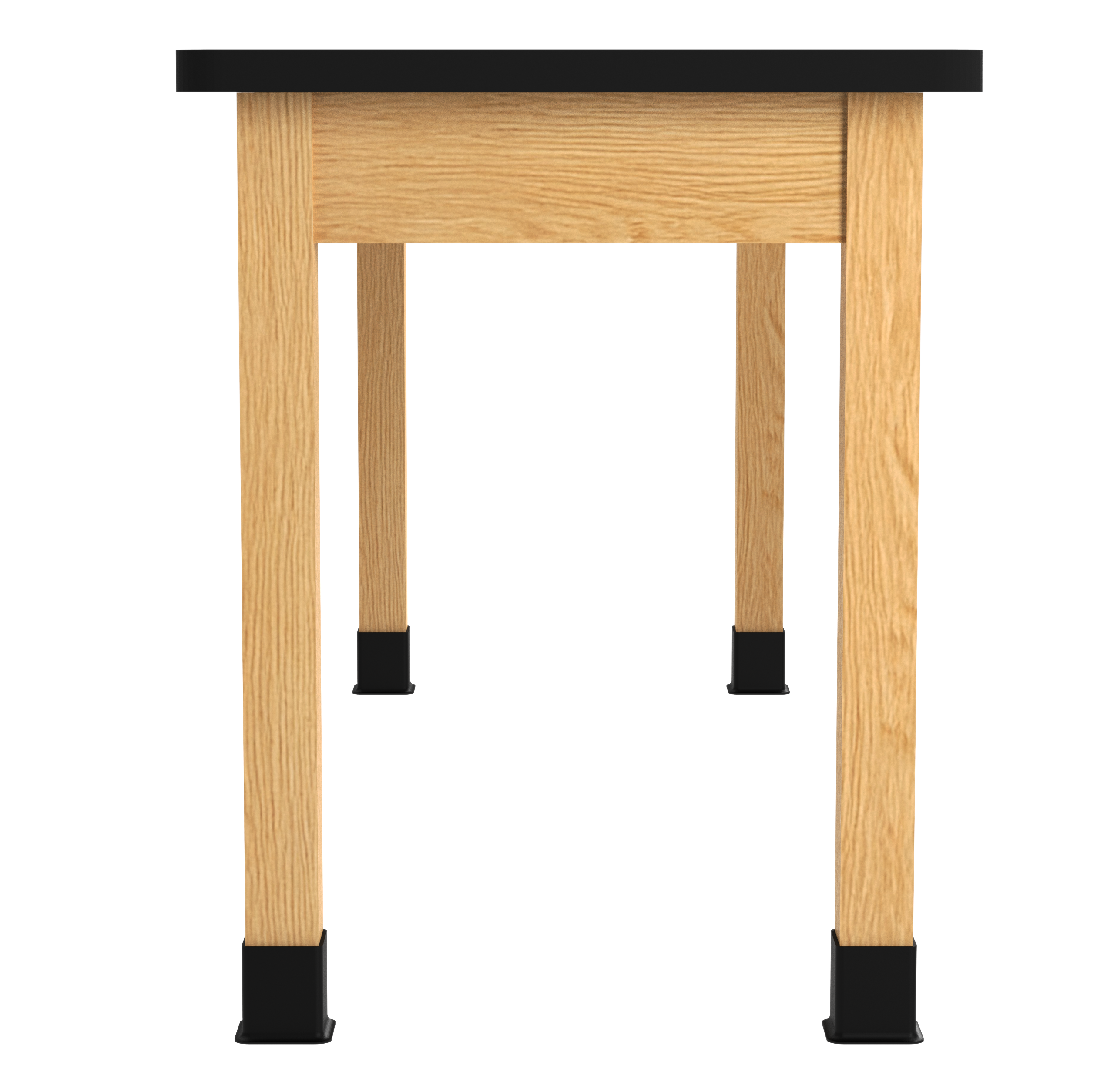 PerpetuLab Wooden Leg Tables with Plain Apron  - Red Oak, HPL Laminatew/3mm Edge, 72"W x 24"D x 30-1/4"H