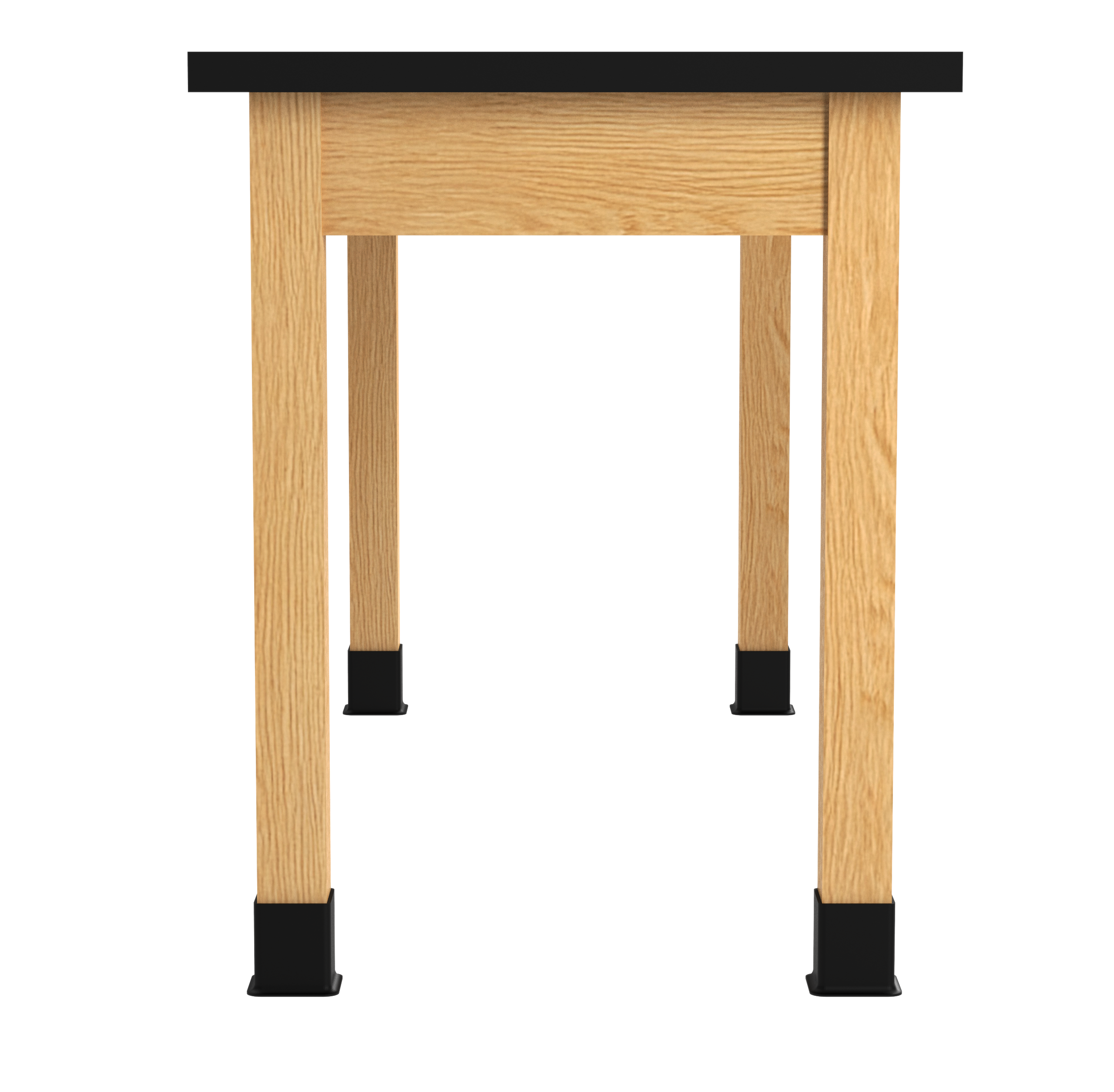 PerpetuLab Wooden Leg Tables with Plain Apron  - Red Oak, ChemGuard w/3mm Edge, 60"W x 24"D x 30-1/4"H