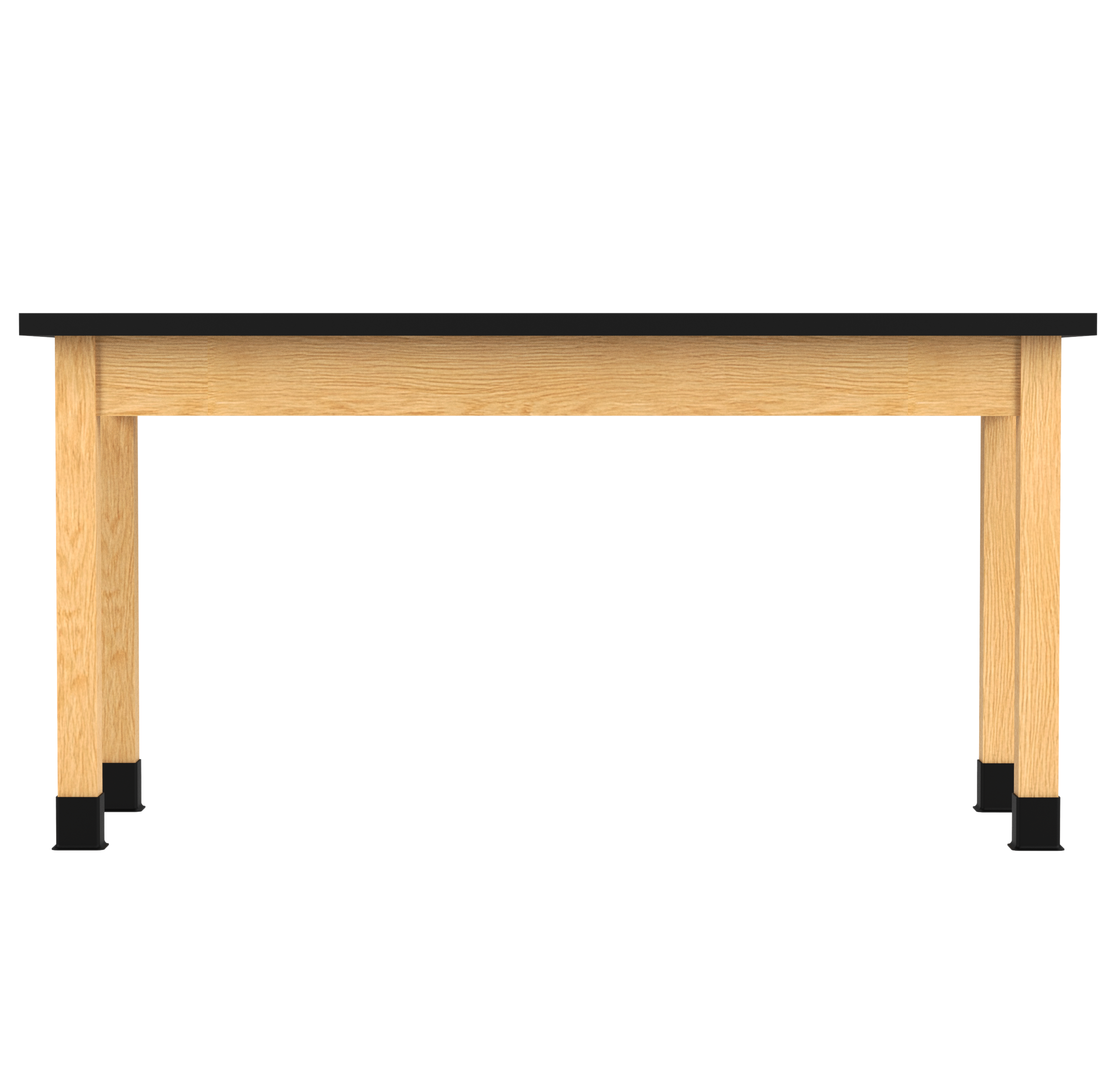 PerpetuLab Wooden Leg Tables with Plain Apron  - Red Oak, ChemGuard w/3mm Edge, 60"W x 24"D x 30-1/4"H