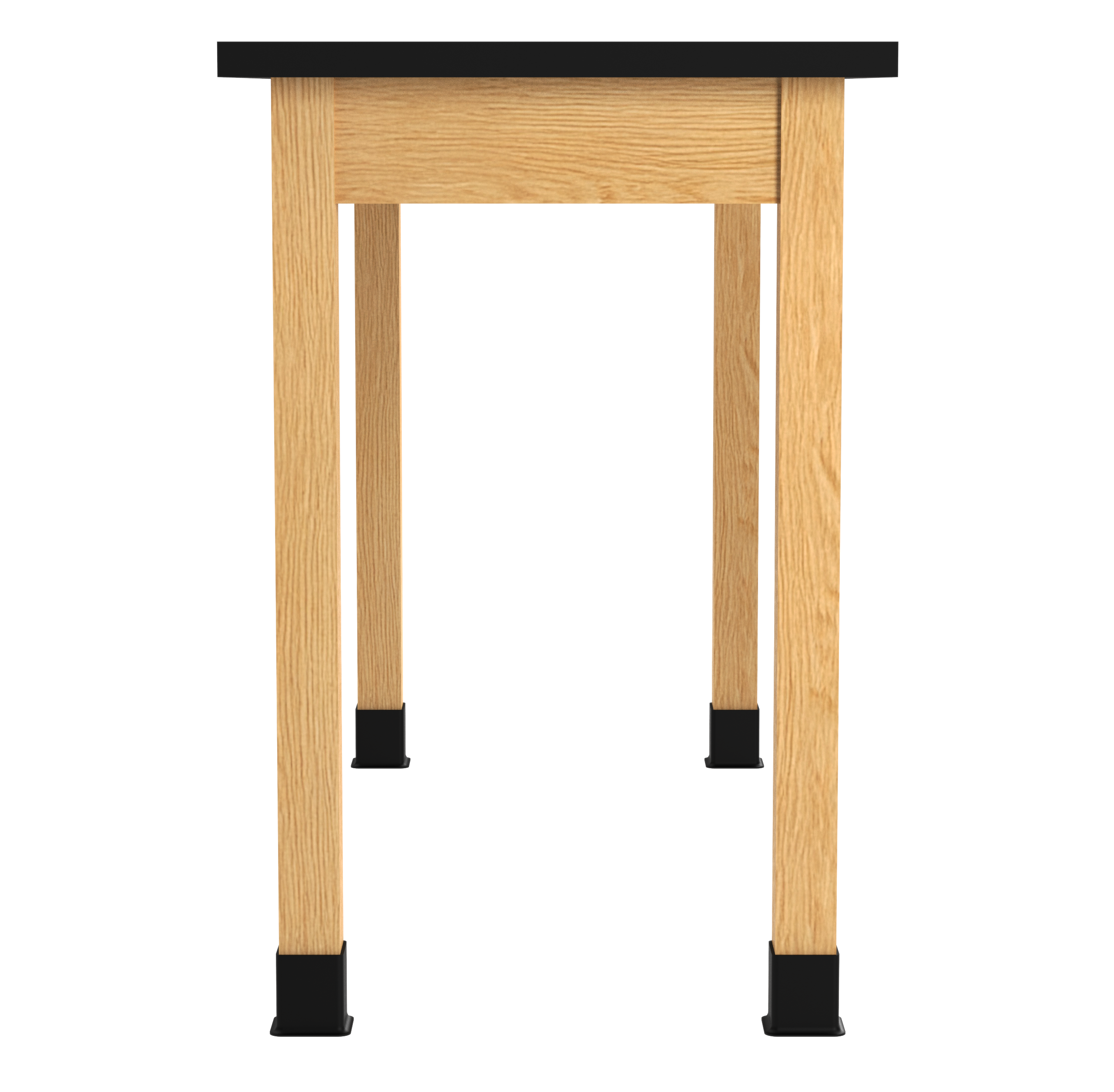 PerpetuLab Wooden Leg Tables with Plain Apron  - Red Oak, ChemGuard w/3mm Edge, 60"W x 24"D x 36-1/4"H