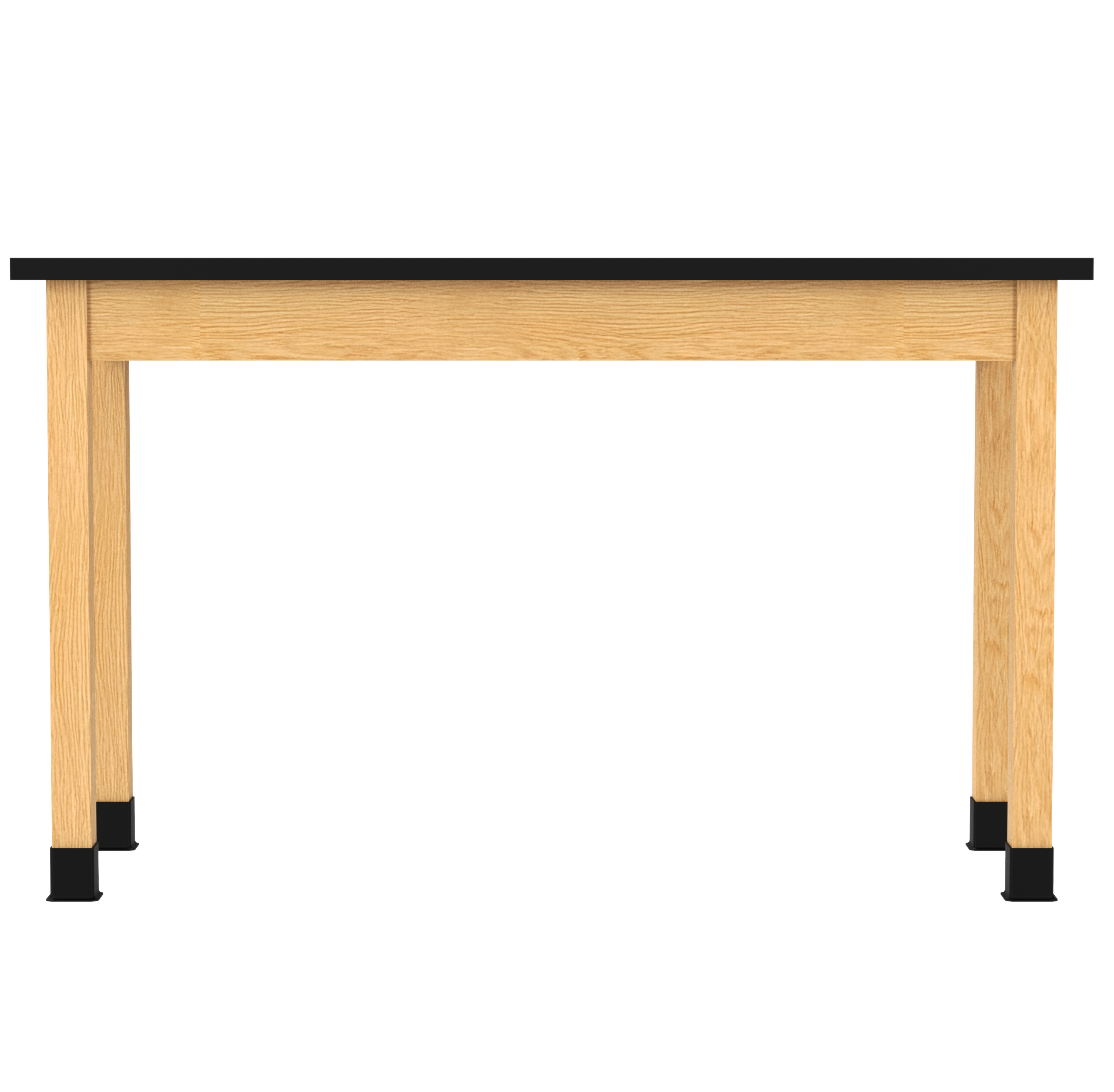 PerpetuLab Wooden Leg Tables with Plain Apron  - Red Oak, ChemGuard w/3mm Edge, 60"W x 24"D x 36-1/4"H