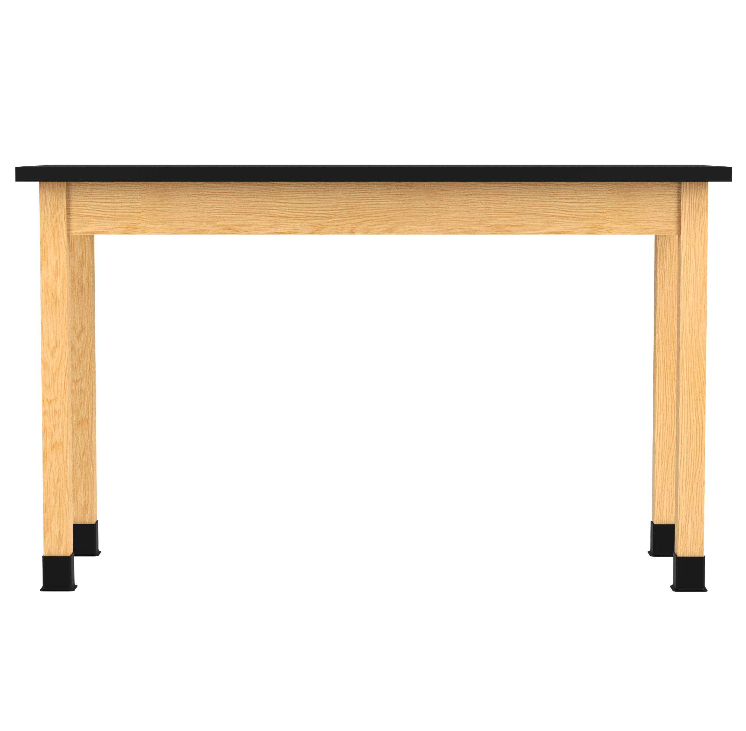 PerpetuLab Wooden Leg Tables with Plain Apron  - Red Oak, ChemGuard w/3mm Edge, 60"W x 24"D x 36-1/4"H