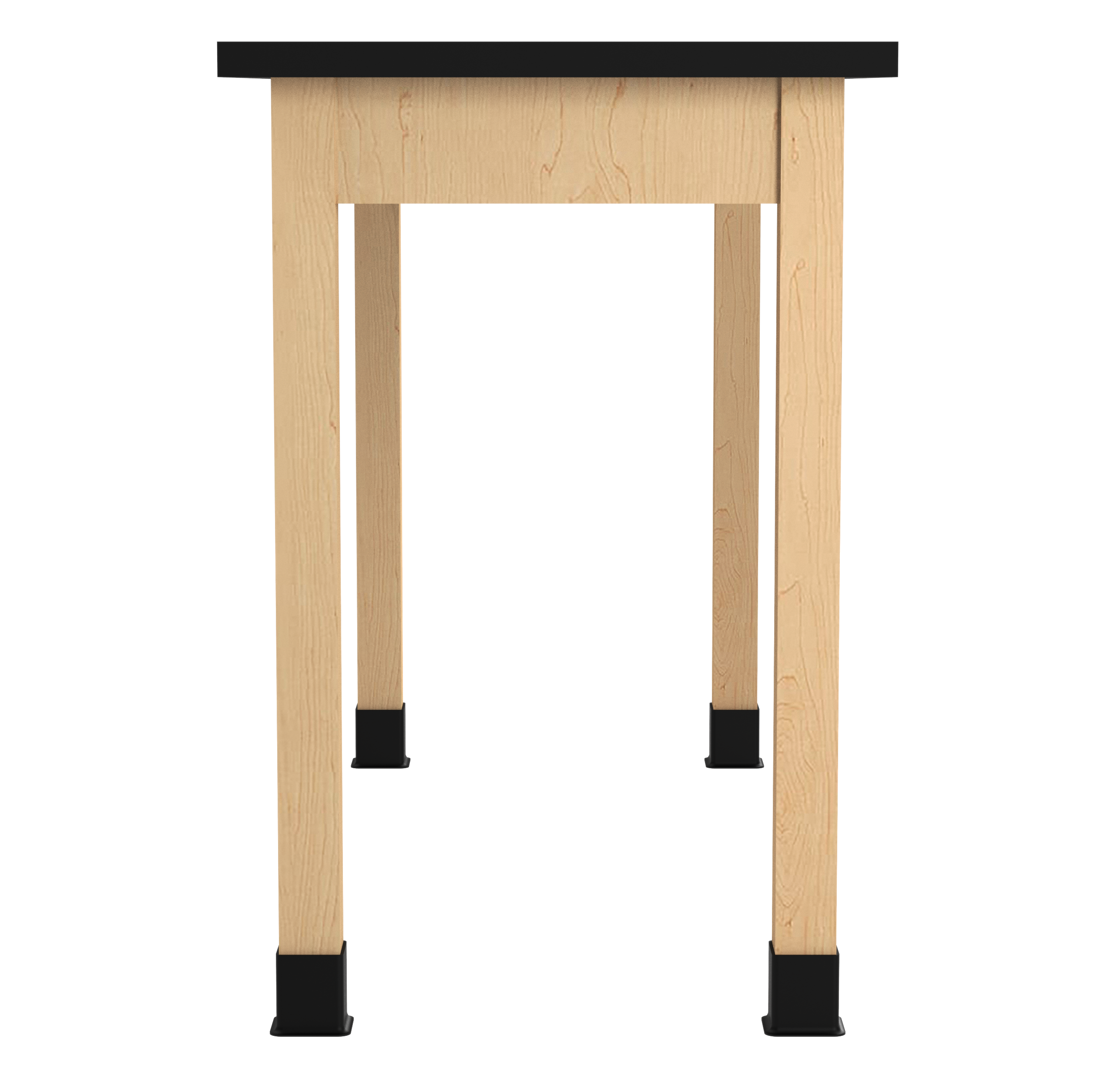 PerpetuLab Wooden Leg Tables with Plain Apron  - Light Hardwood, ChemGuard w/3mm Edge, 60"W x 24"D x 36-1/4"H