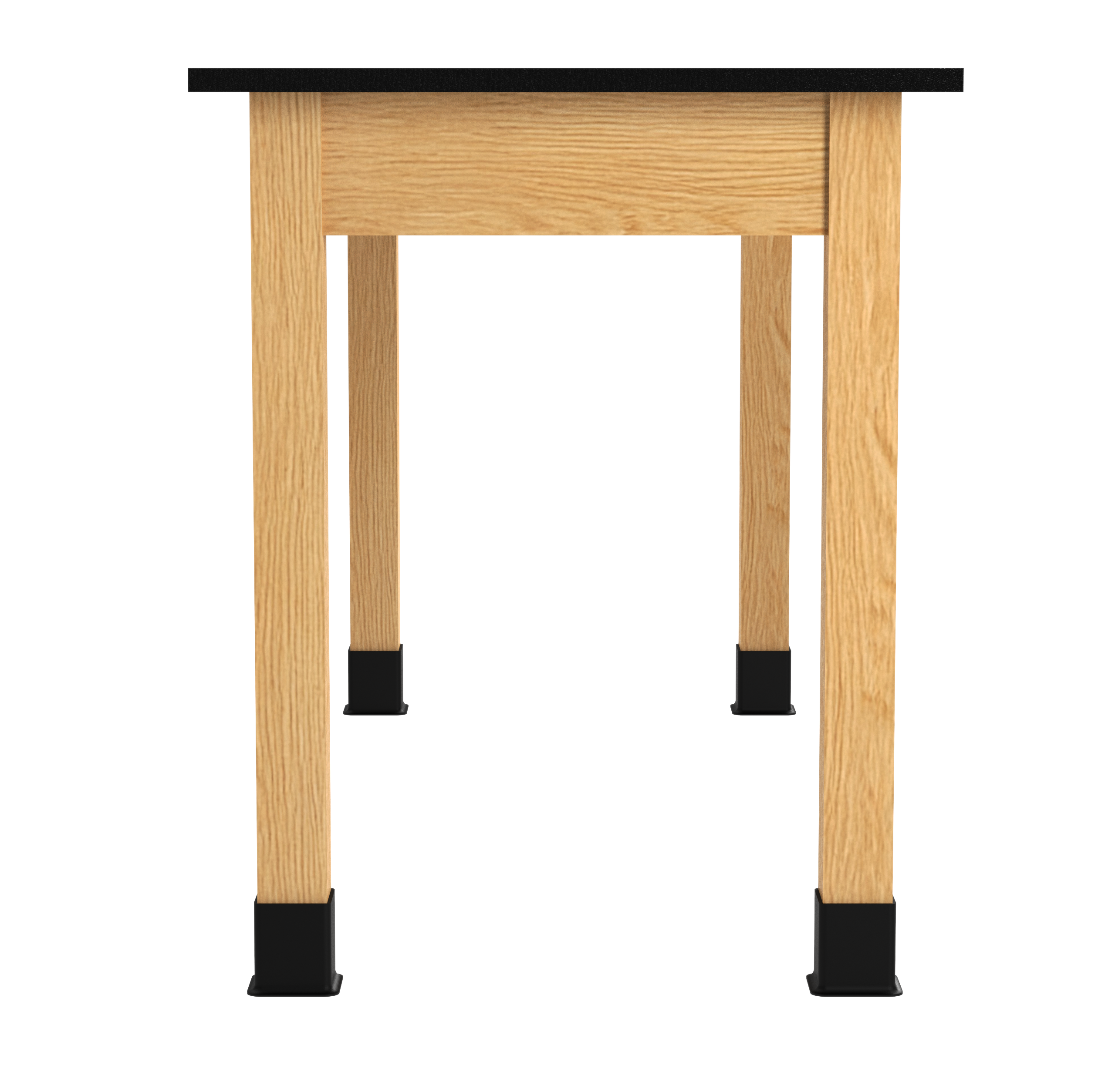 PerpetuLab Wooden Leg Tables with Plain Apron  - Red Oak, Phenolic, 60"W x 24"D x 29-3/4"H