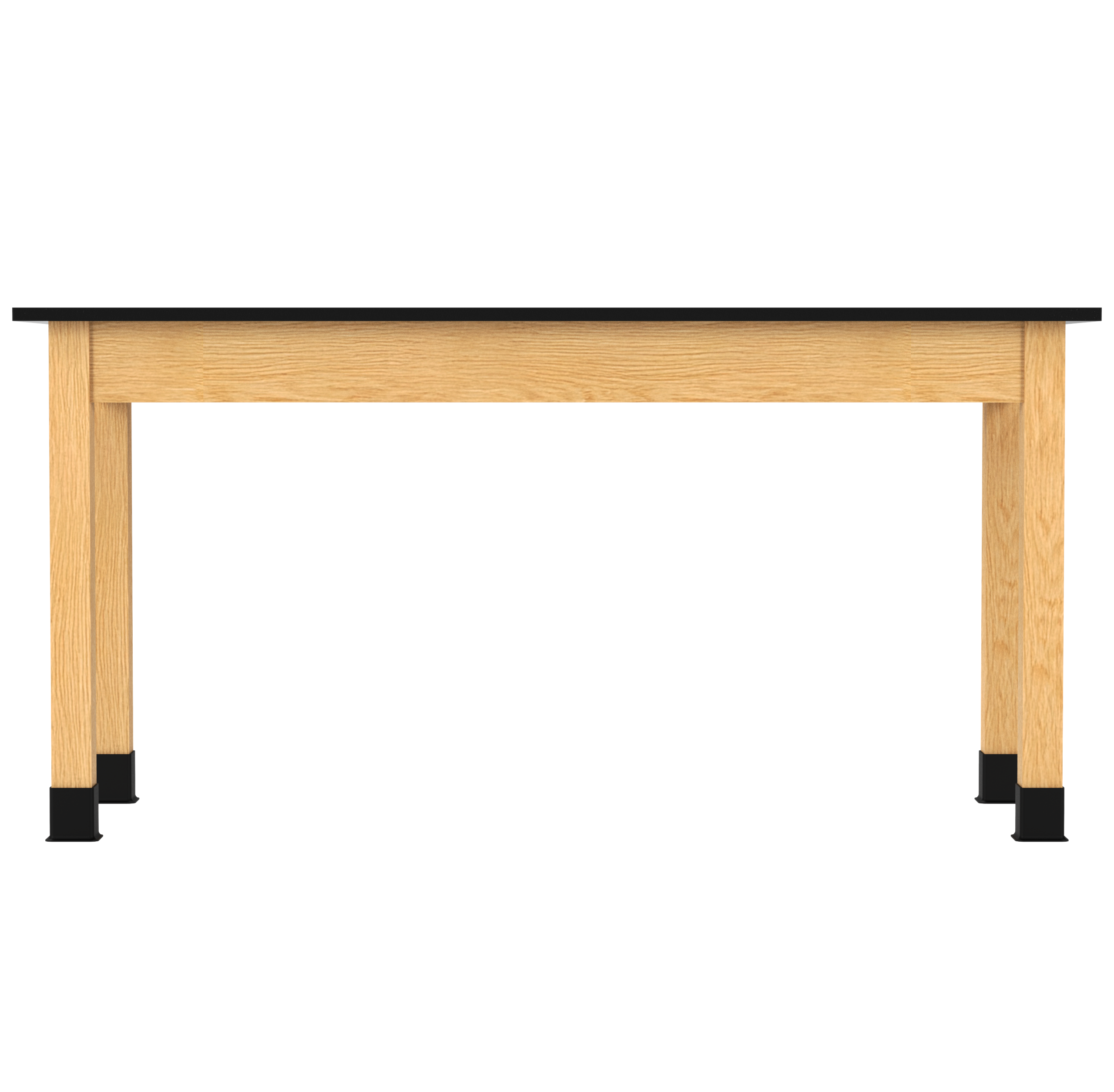PerpetuLab Wooden Leg Tables with Plain Apron  - Red Oak, Phenolic, 60"W x 24"D x 29-3/4"H