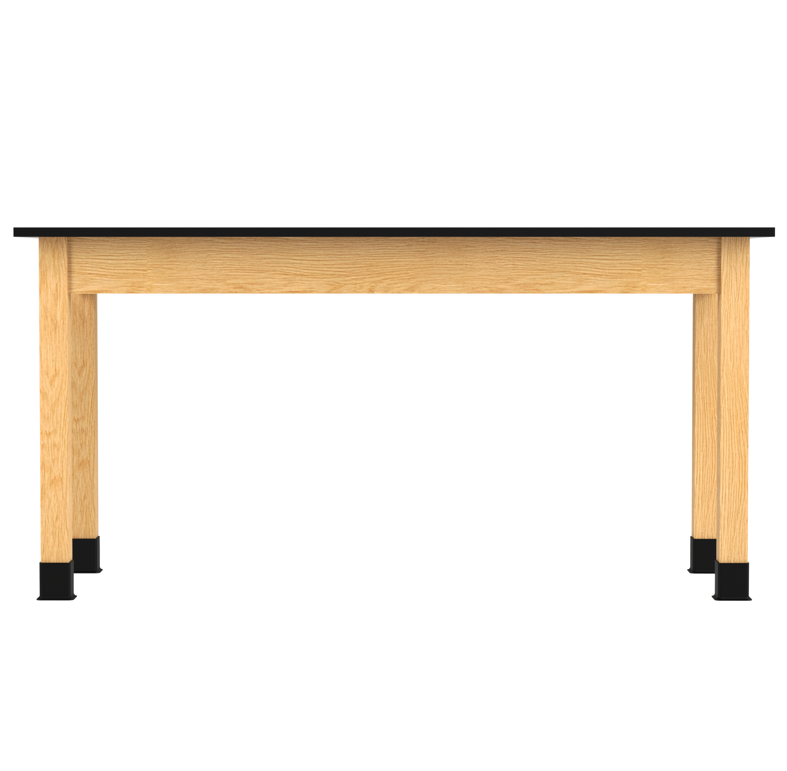 PerpetuLab Wooden Leg Tables with Plain Apron  - Red Oak, Phenolic, 60"W x 24"D x 29-3/4"H