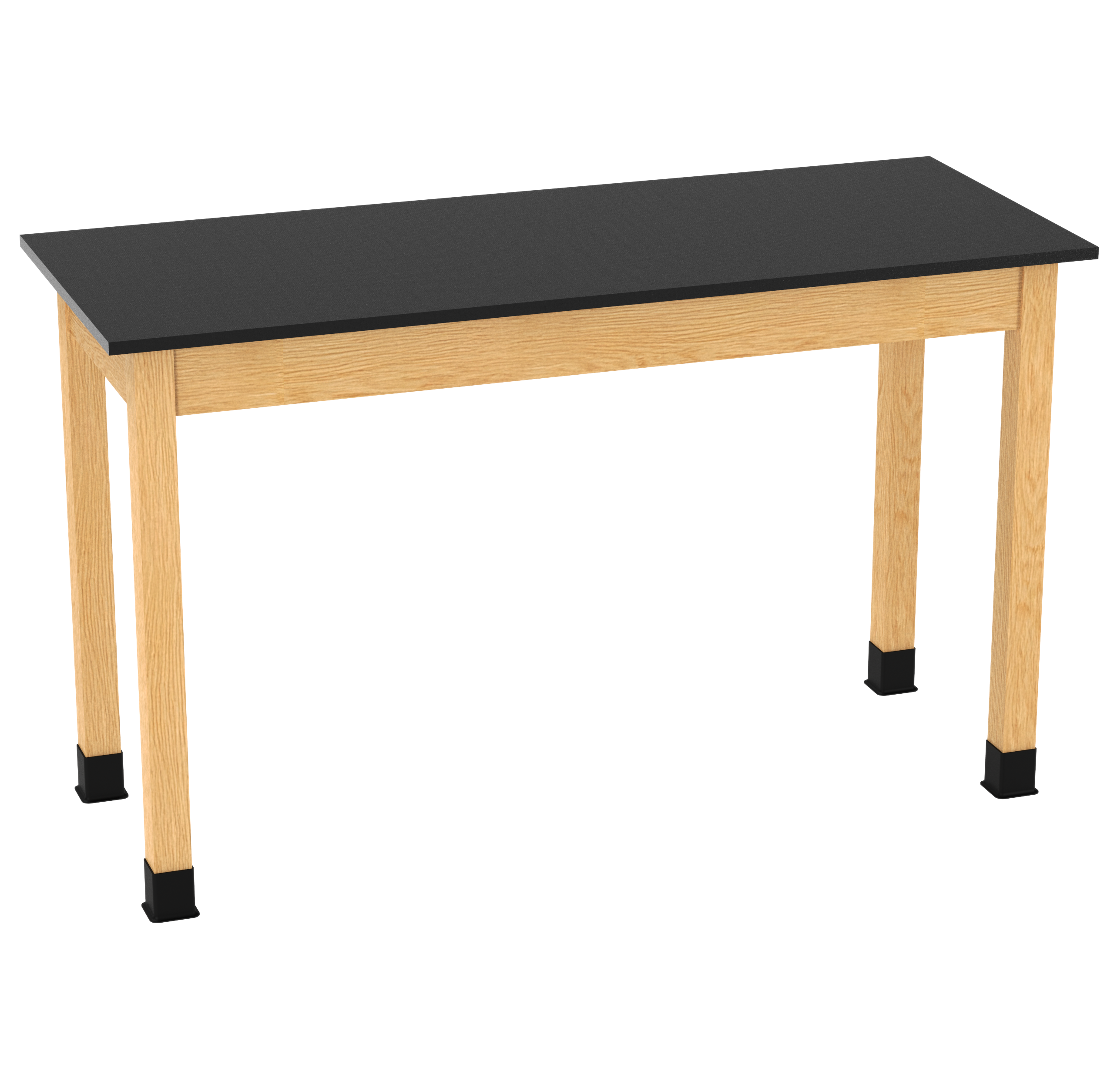 PerpetuLab Wooden Leg Tables with Plain Apron  - Red Oak, Phenolic, 60"W x 24"D x 35-3/4"H