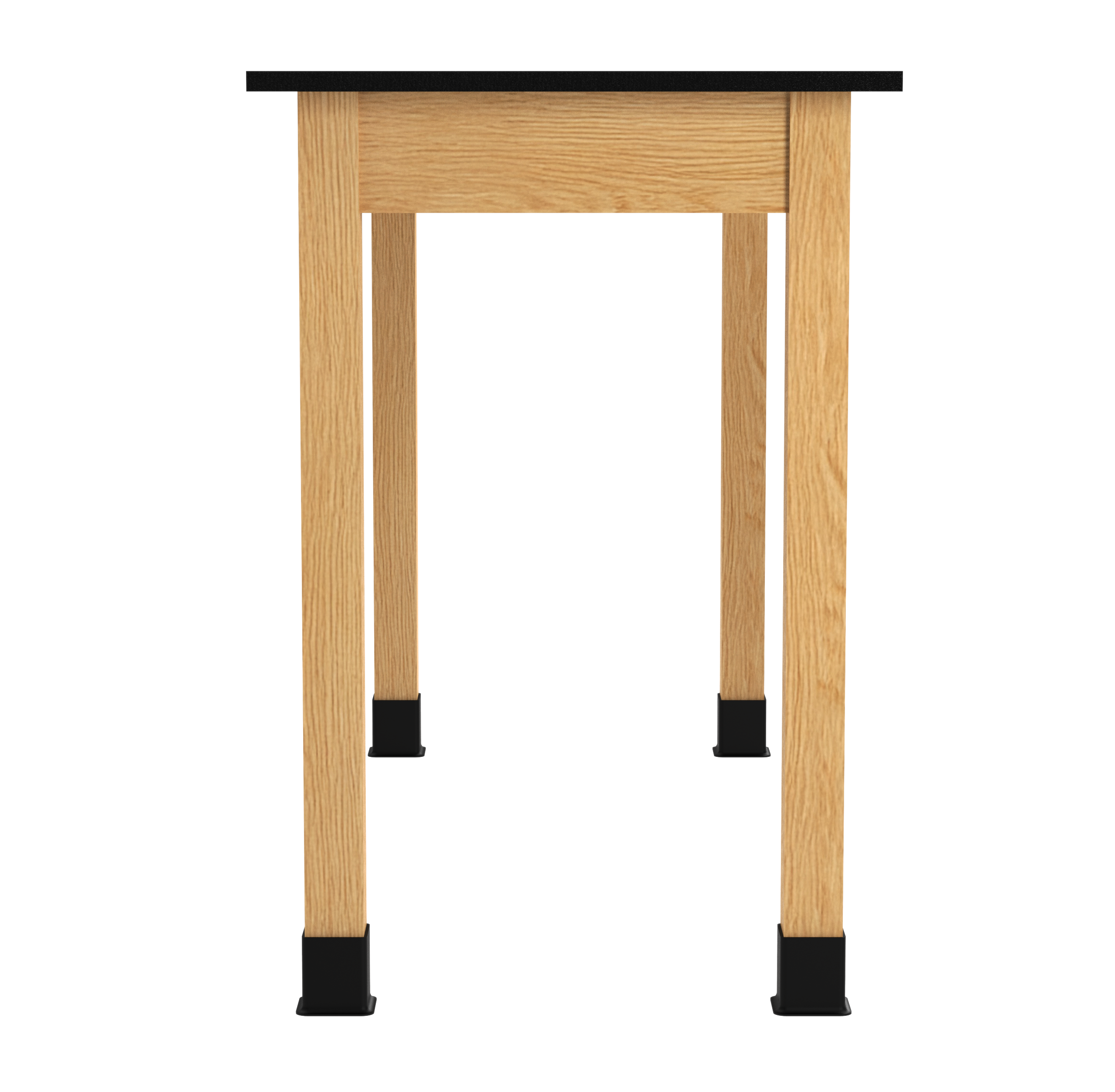 PerpetuLab Wooden Leg Tables with Plain Apron  - Red Oak, Phenolic, 60"W x 24"D x 35-3/4"H