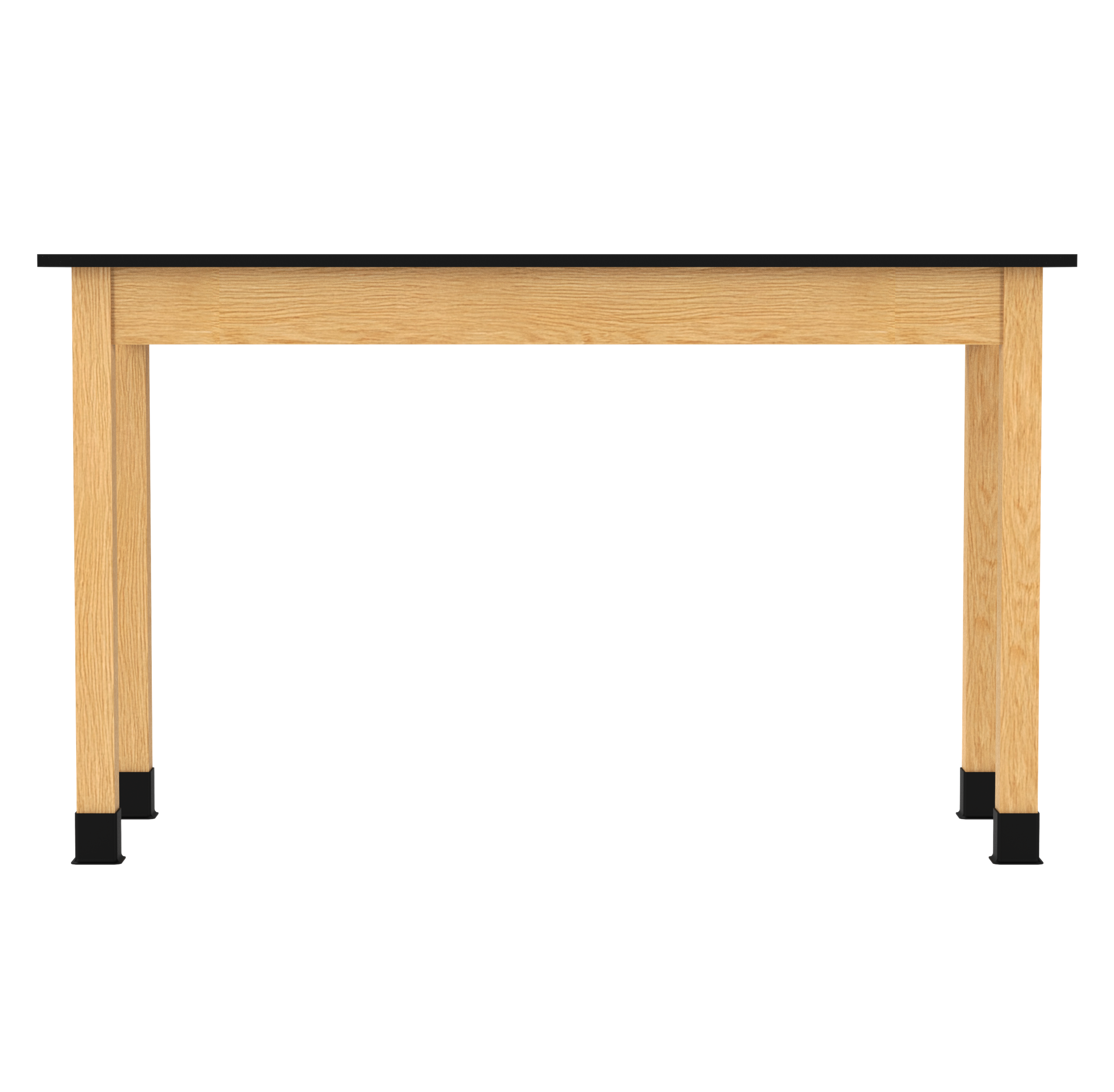 PerpetuLab Wooden Leg Tables with Plain Apron  - Red Oak, Phenolic, 60"W x 24"D x 35-3/4"H