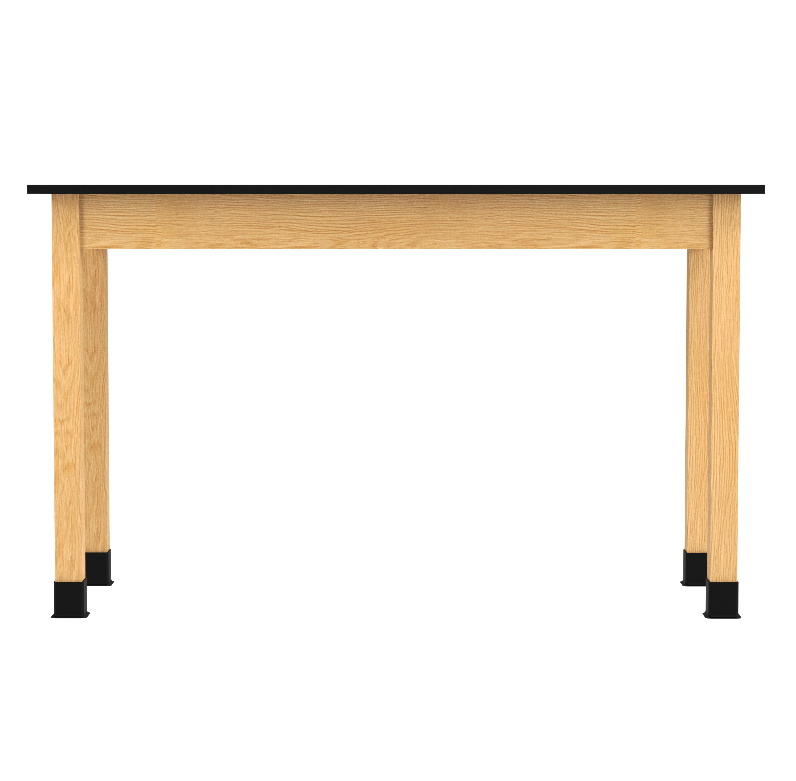 PerpetuLab Wooden Leg Tables with Plain Apron  - Red Oak, Phenolic, 60"W x 24"D x 35-3/4"H