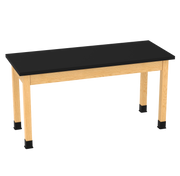 PerpetuLab Wooden Leg Tables with Plain Apron  - Red Oak, Epoxy Resin, 60"W x 24"D x 30"H